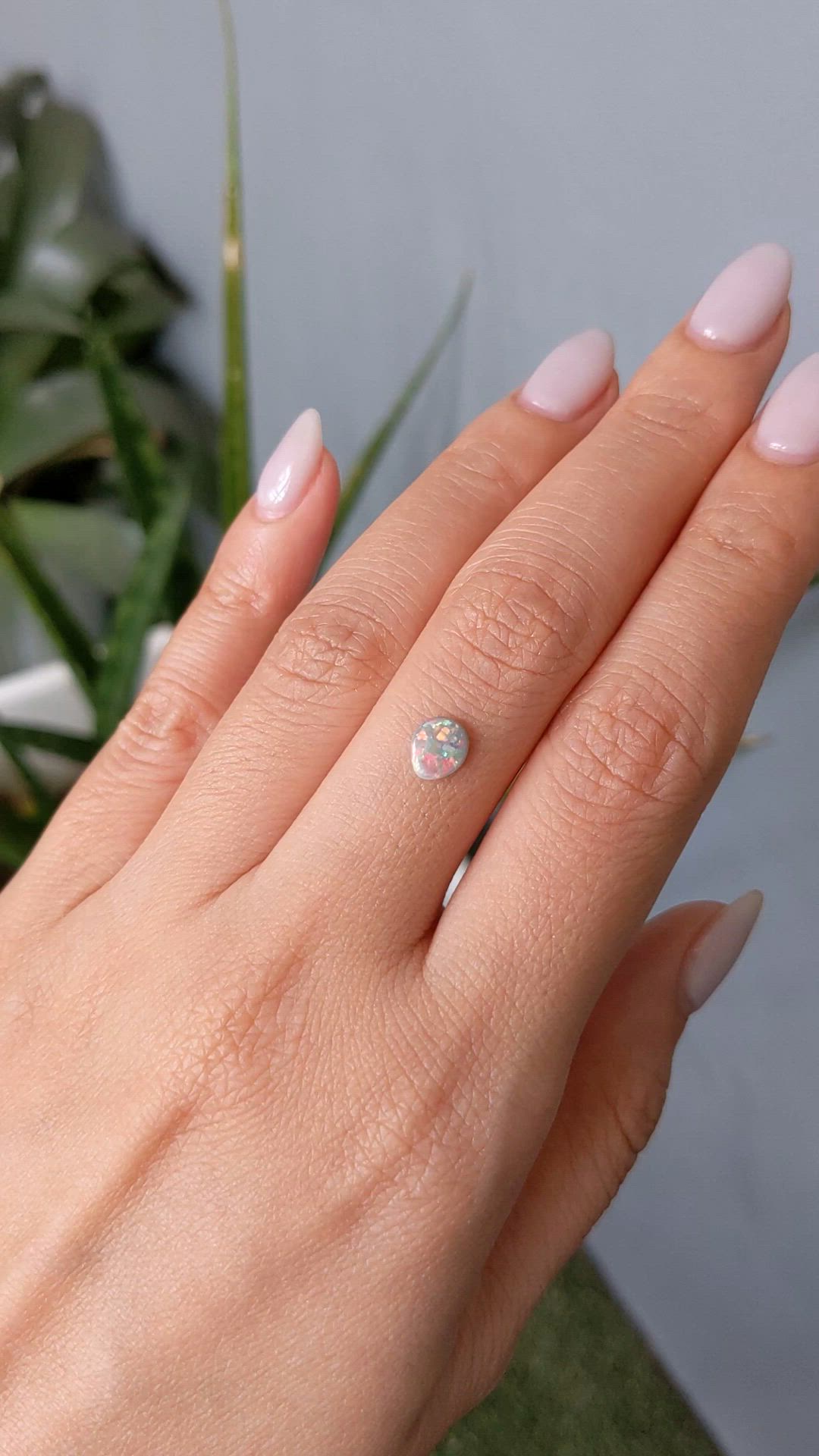 0.34 Ct. Cabochon Semi-Black Opal from Australia Size Video