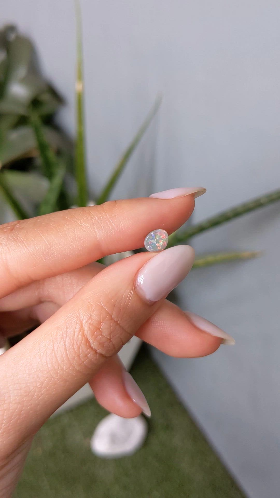 0.34 Ct. Cabochon Semi-Black Opal from Australia Size Video