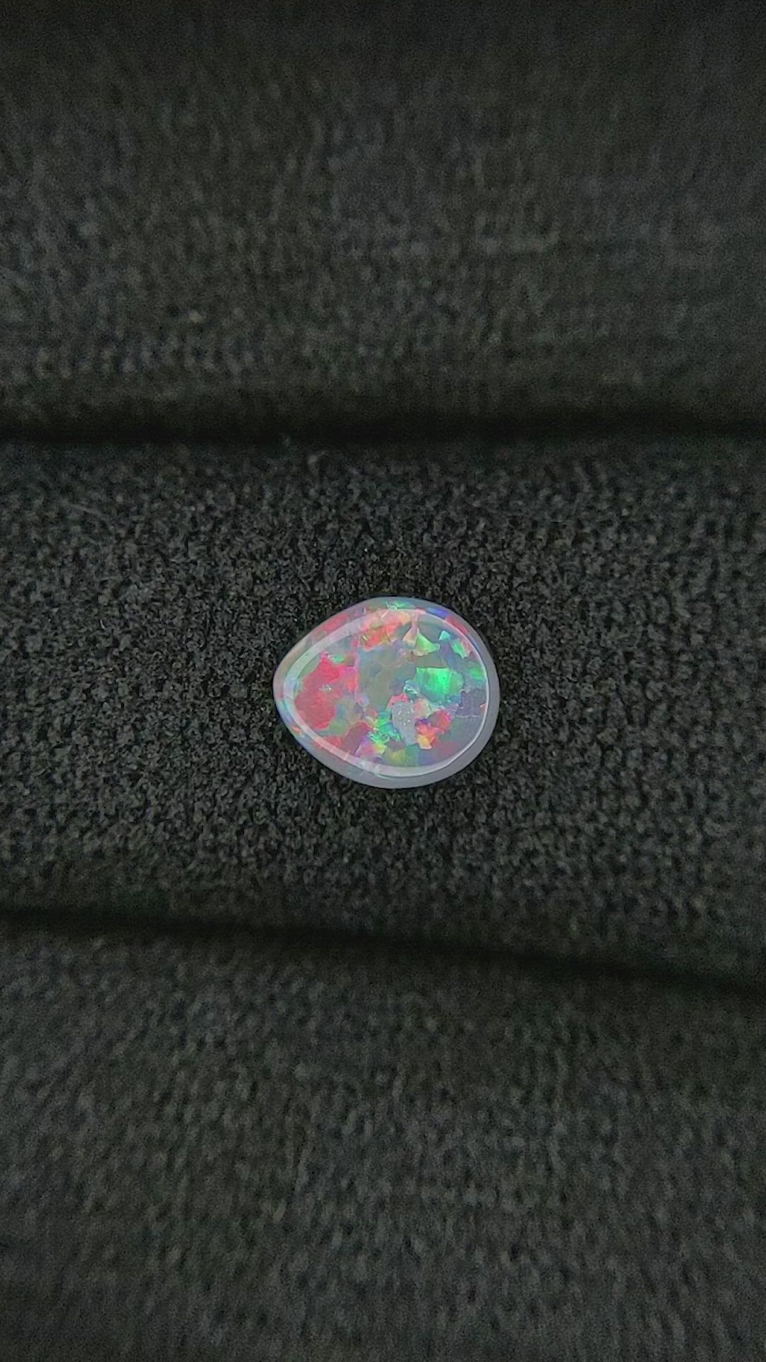 0.34 Ct. Cabochon Semi-Black Opal from Australia Size Video