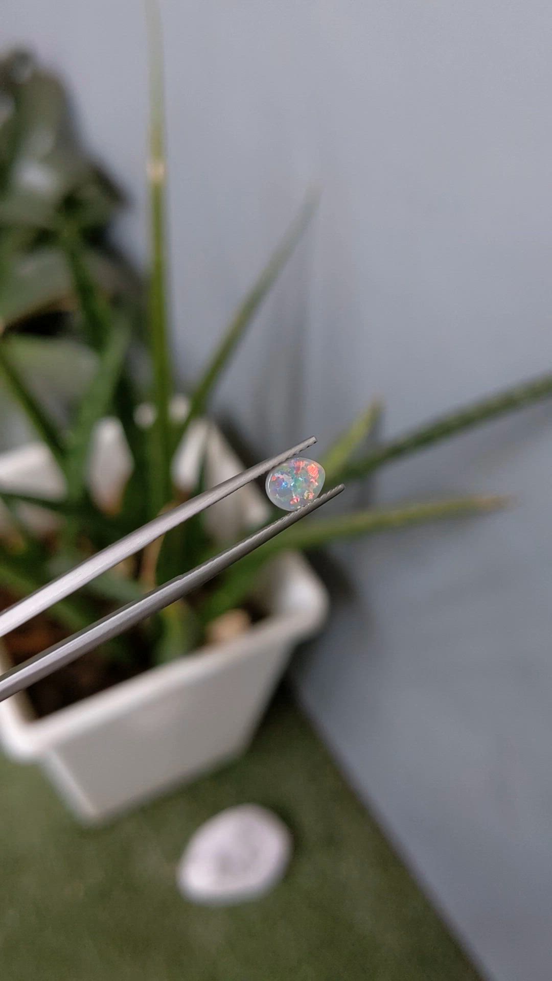 0.34 Ct. Cabochon Semi-Black Opal from Australia Size Video