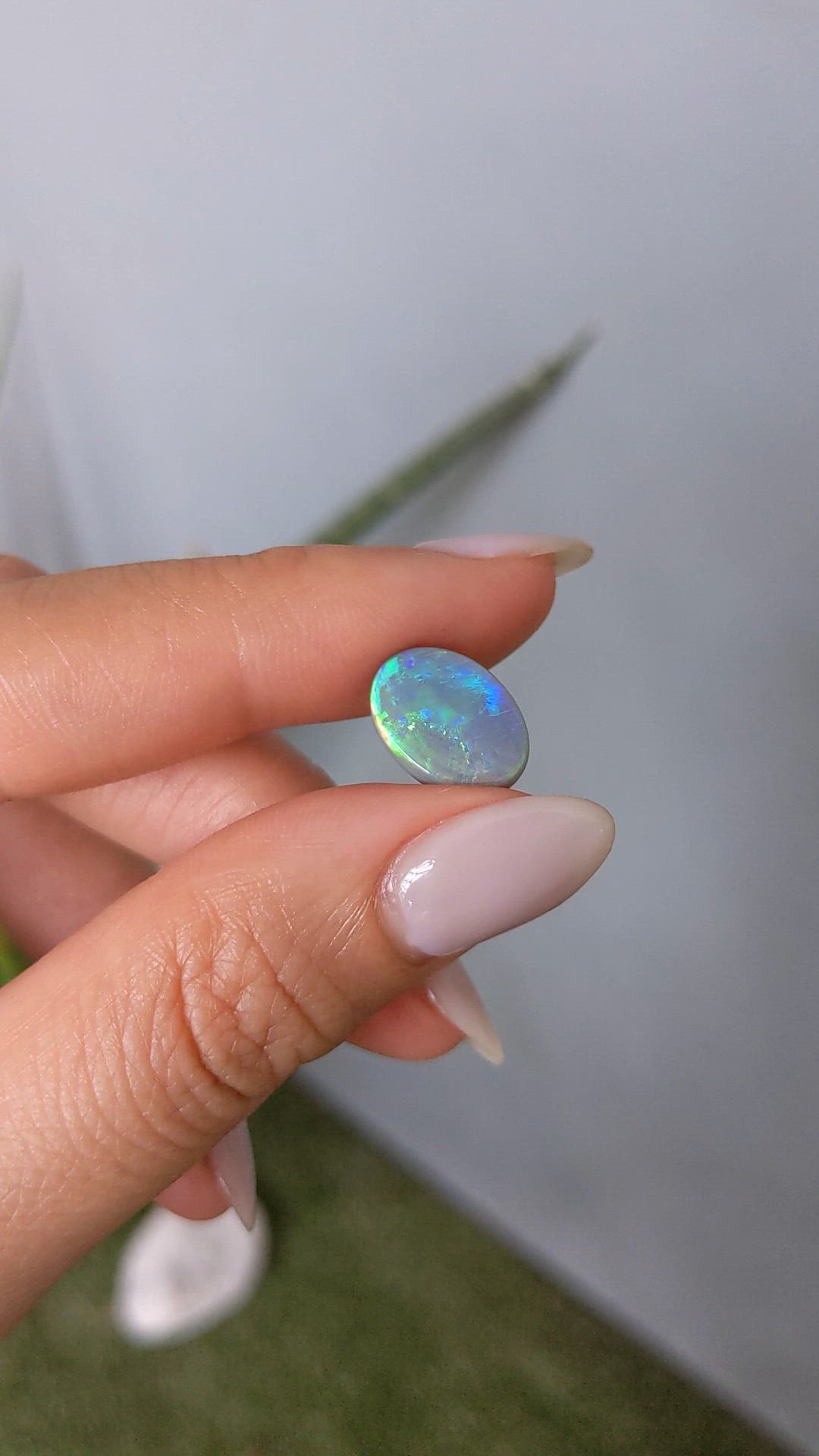 3.29 Ct. Semi-Black Opal from Australia Size Video