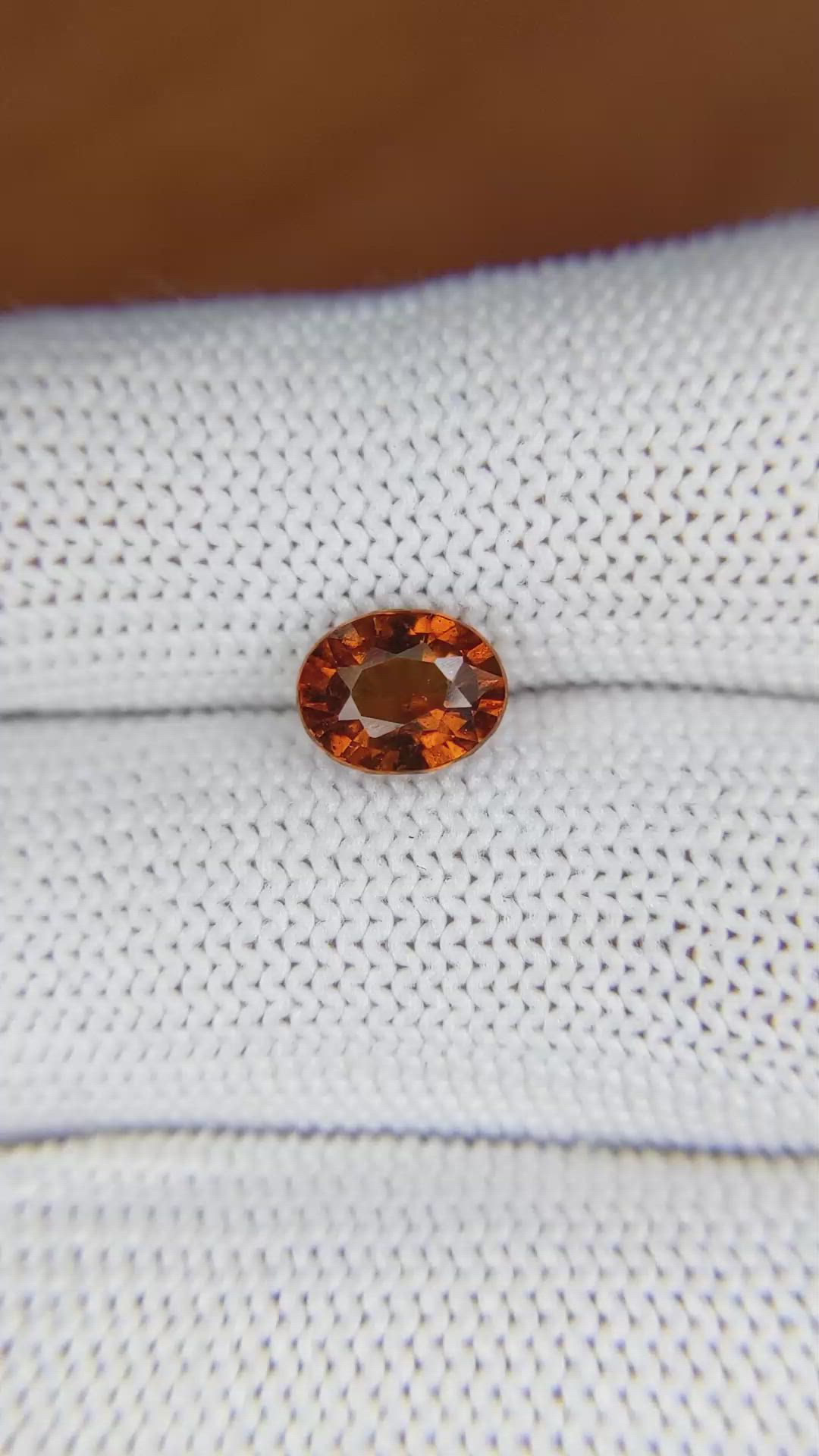 1.74 Ct. Hessonite Garnet from Madagascar Size Video