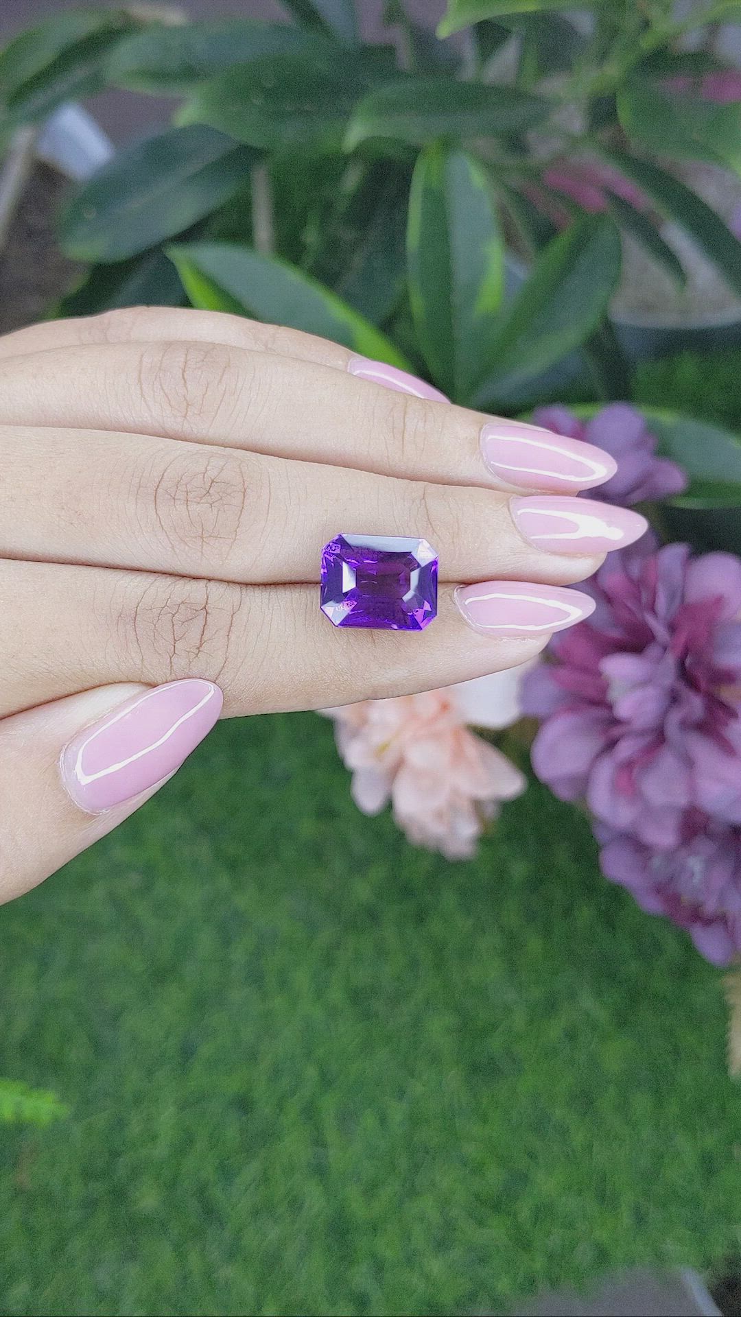 7.57 Ct. Amethyst from Africa Size Video