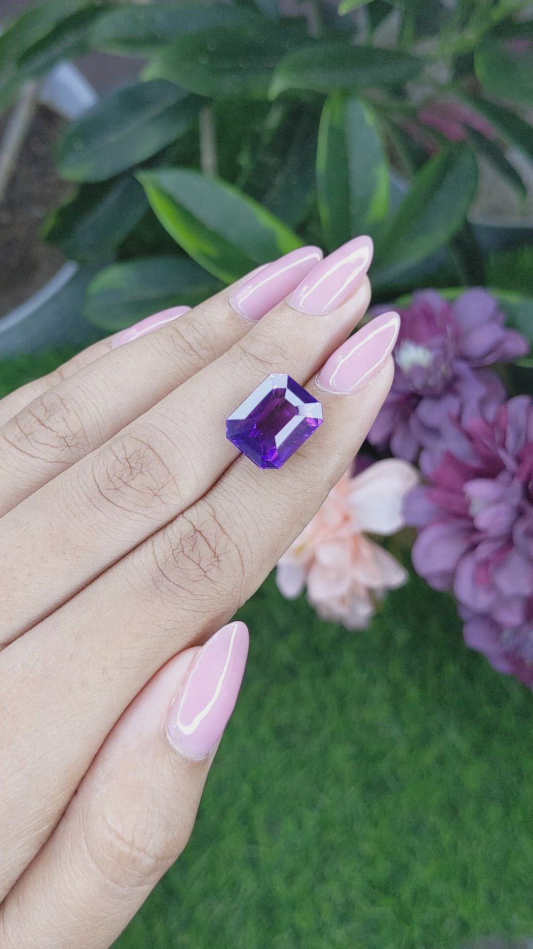 7.57 Ct. Amethyst from Africa Size Video