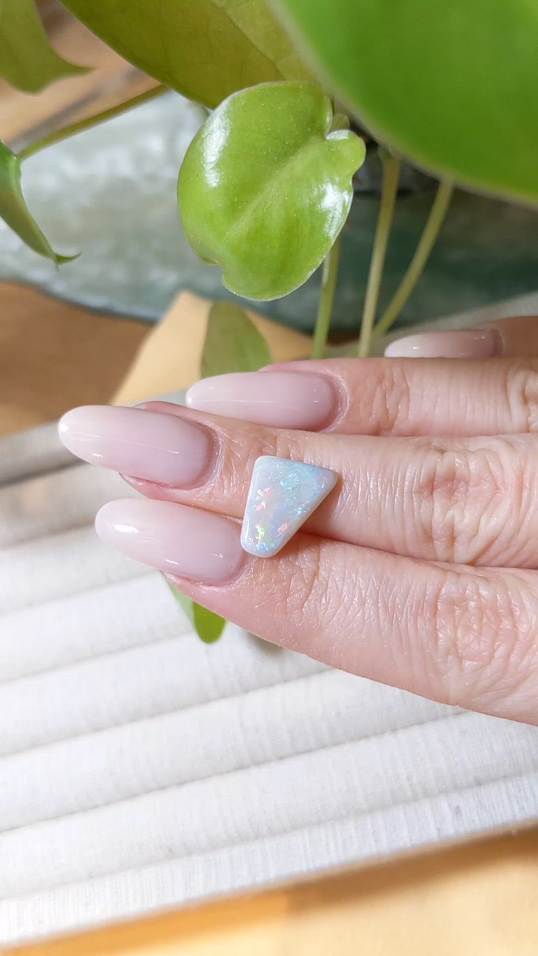 2.67 Ct. Cabochon White Opal from Australia Size Video