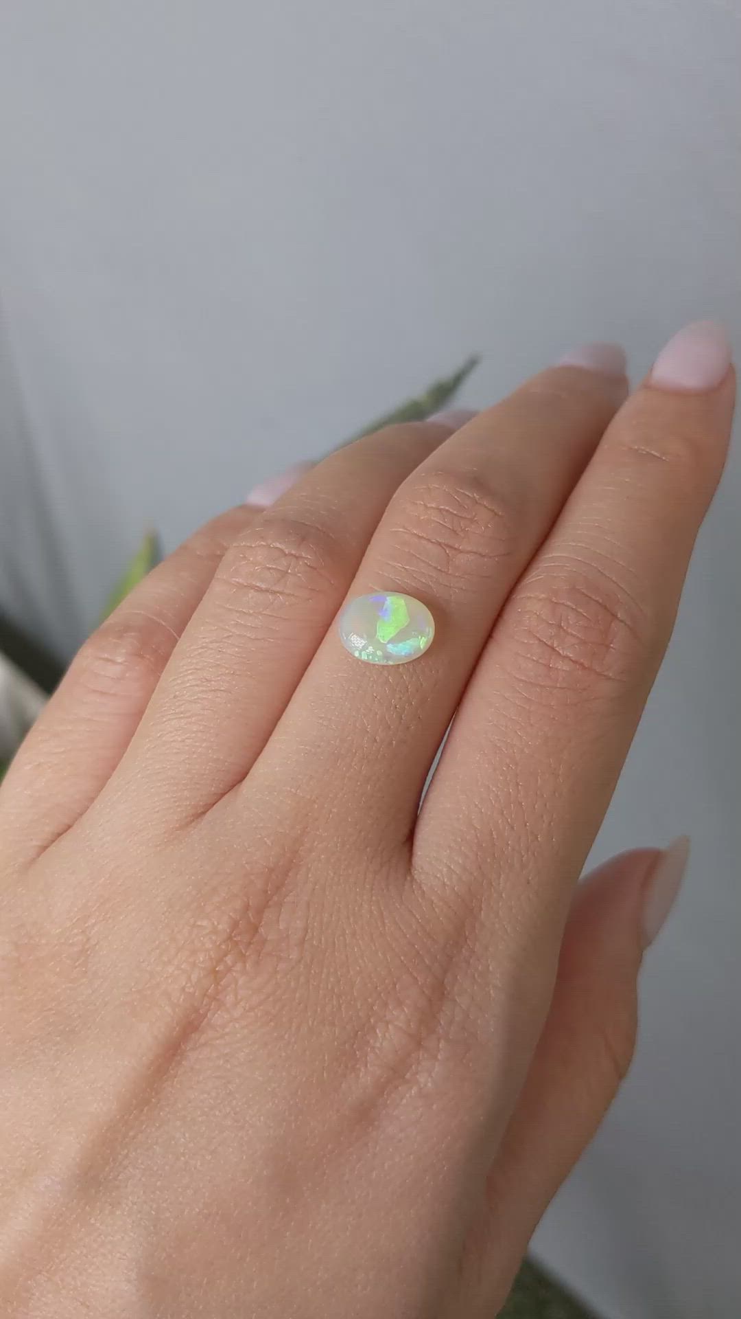 1.34 Ct. Cabochon Crystal/Jelly Opal from Australia Size Video