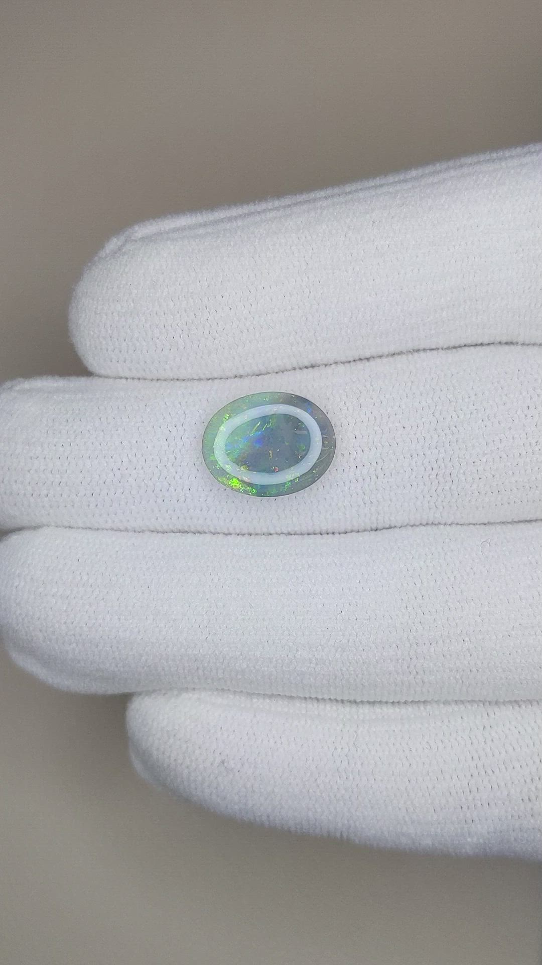 2.66 Ct. Cabochon Semi-Black Opal from Australia Size Video