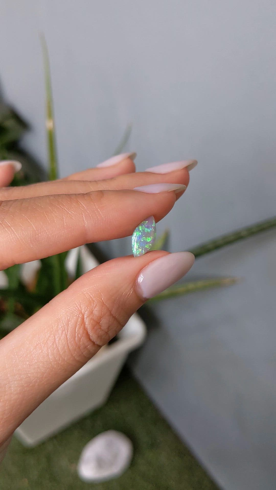 0.69 Ct. Multi Color Cabochon Crystal/Jelly Opal from Australia Size Video