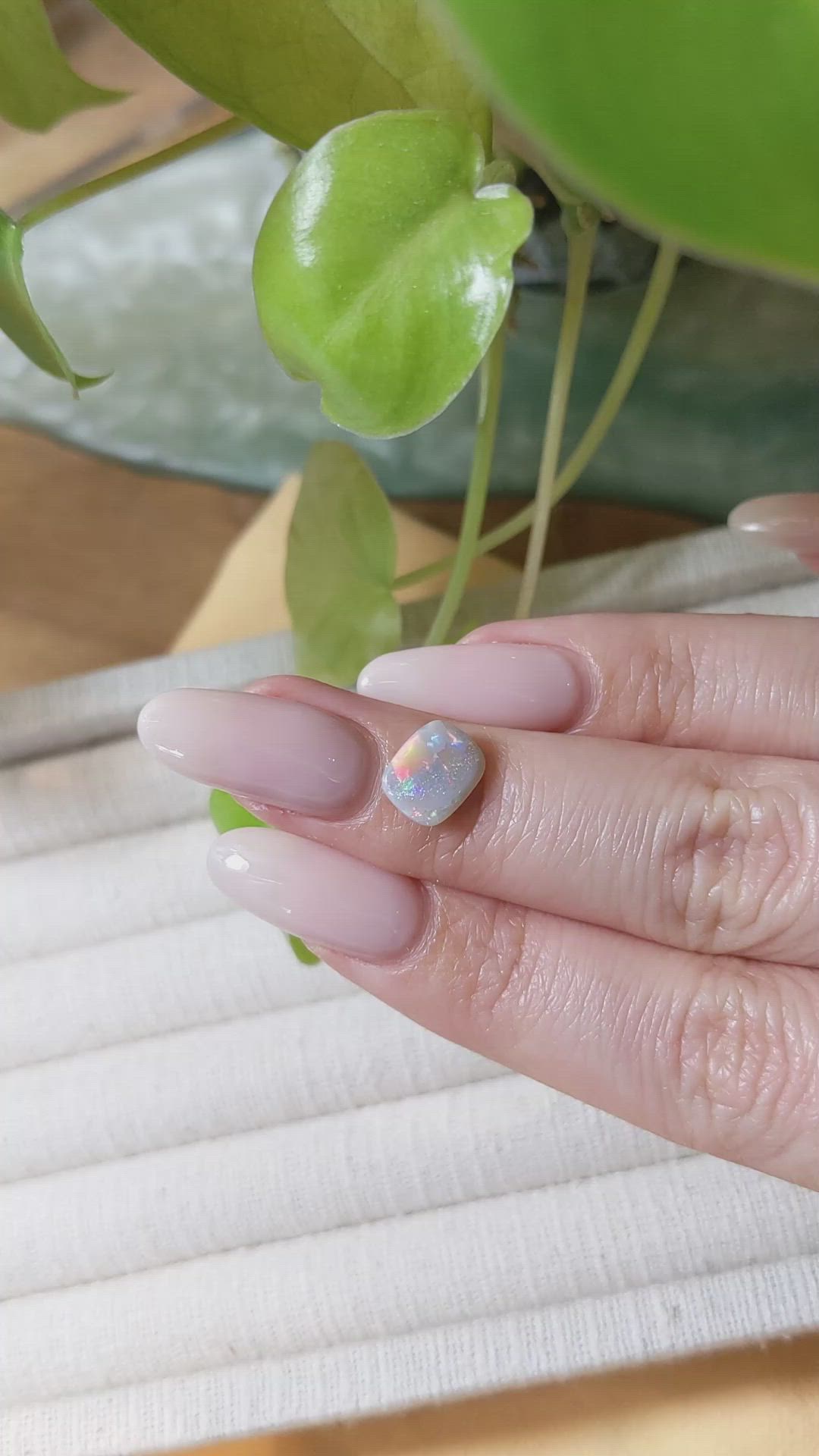 0.83 Ct. White Opal from Australia Size Video