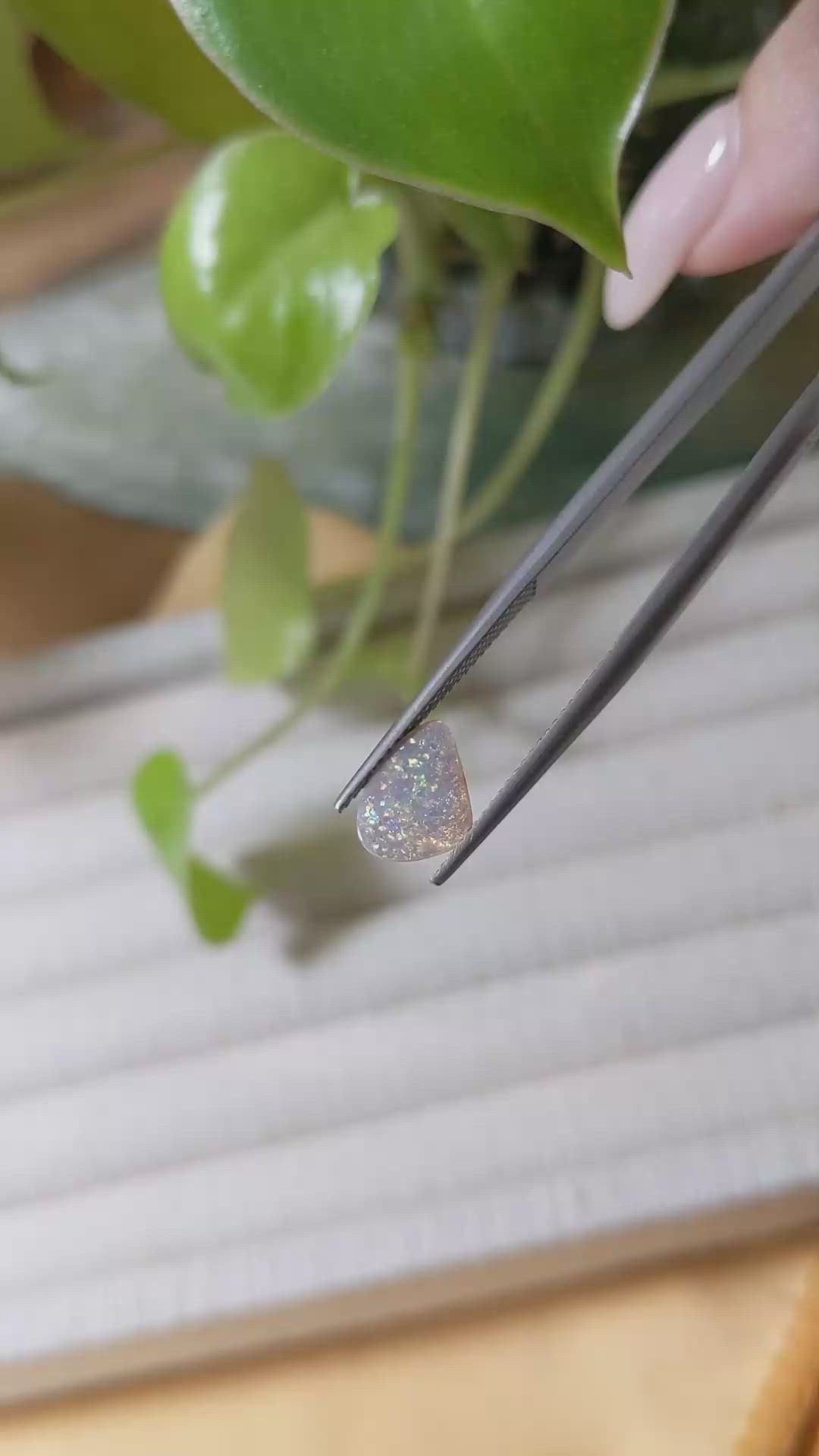 0.69 Ct. Cabochon Semi-Black Opal from Australia Size Video