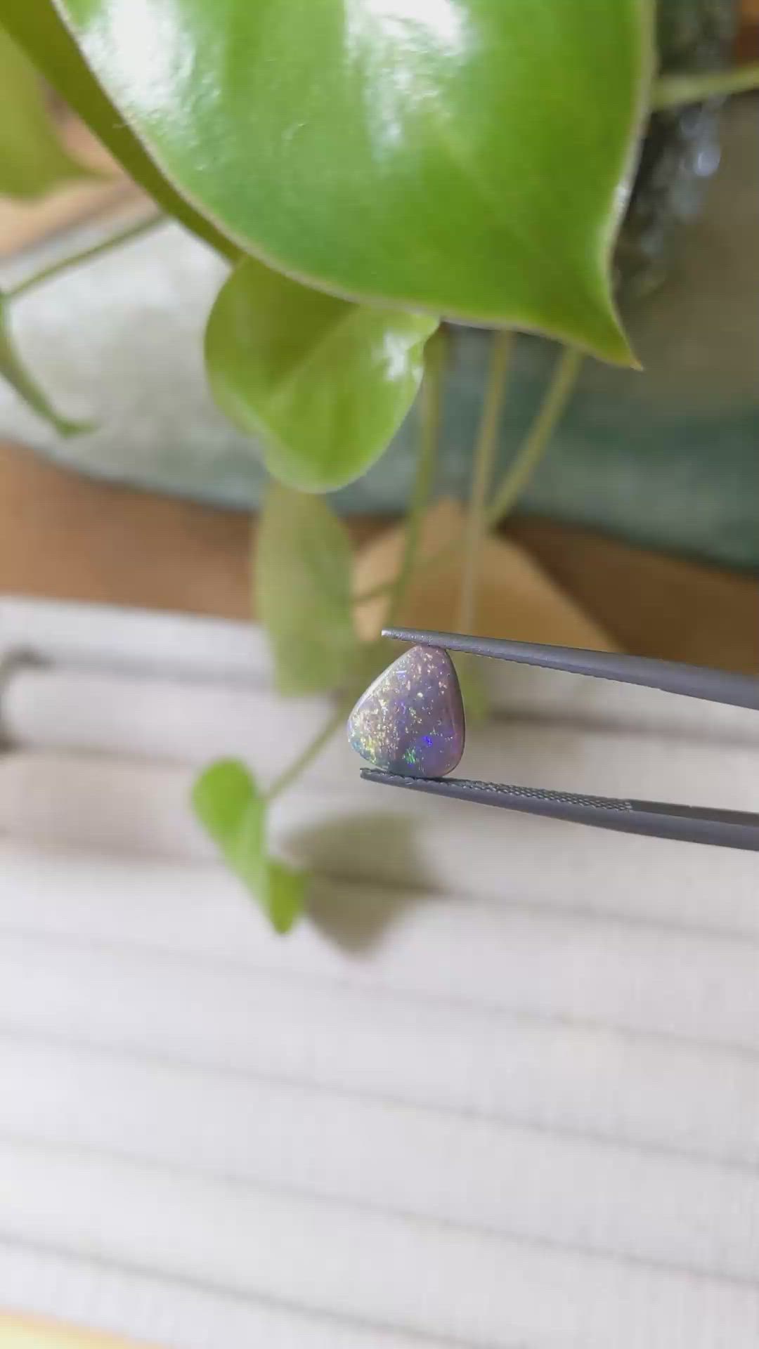 1.26 Ct. Cabochon Black Opal from Australia Size Video