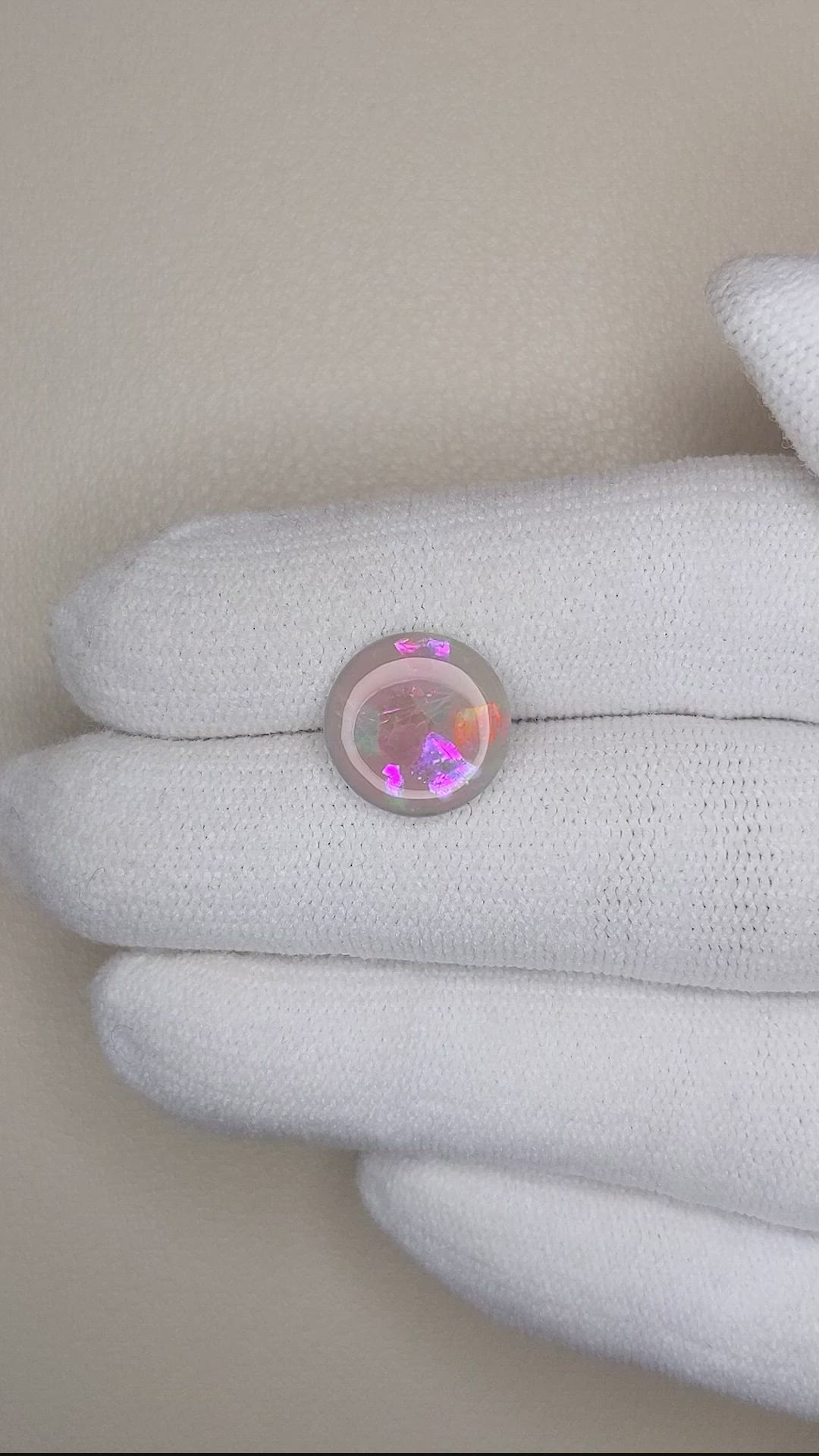 2.10 Ct. Cabochon Black Opal from Australia Size Video