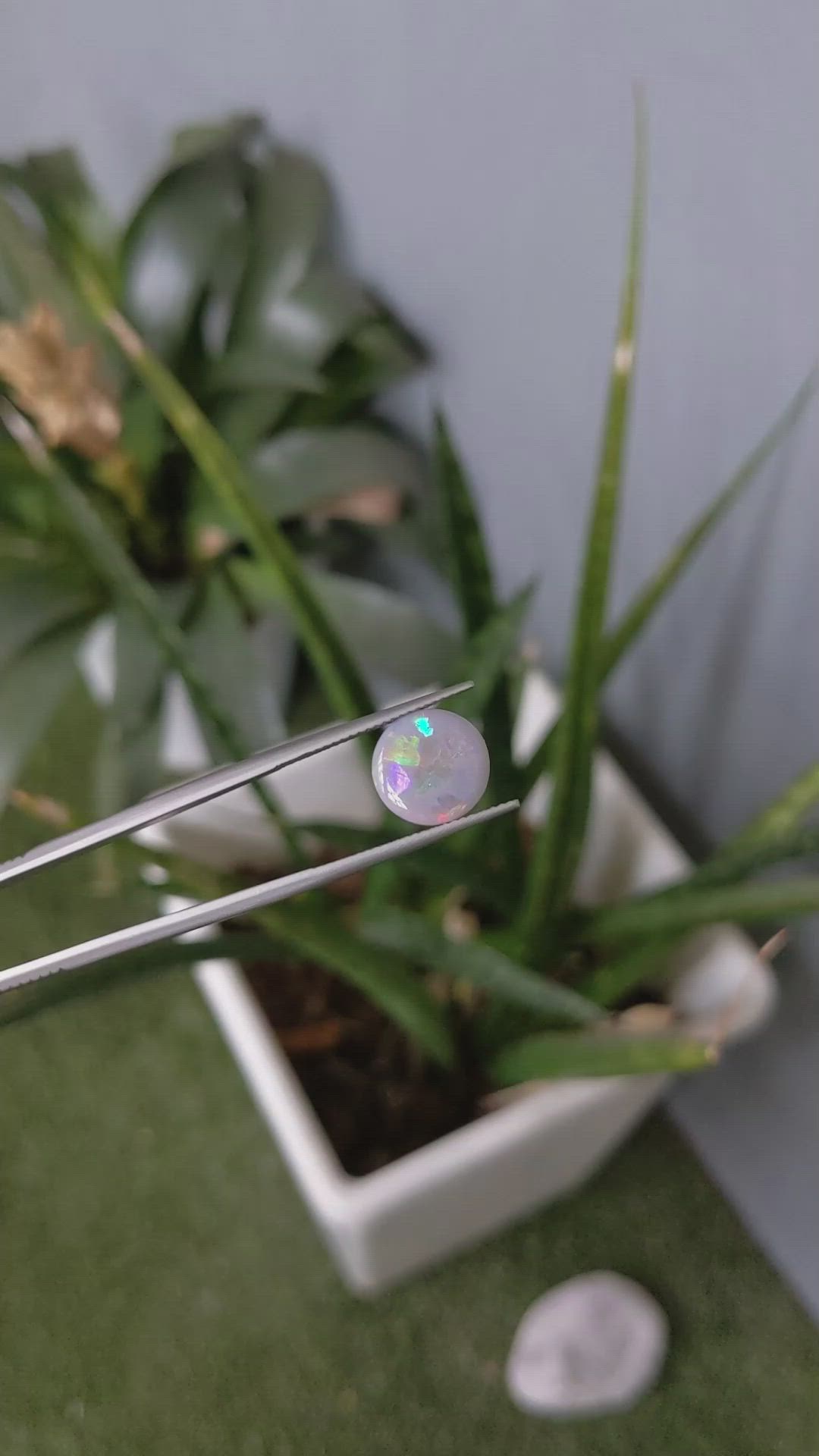 2.10 Ct. Cabochon Black Opal from Australia Size Video