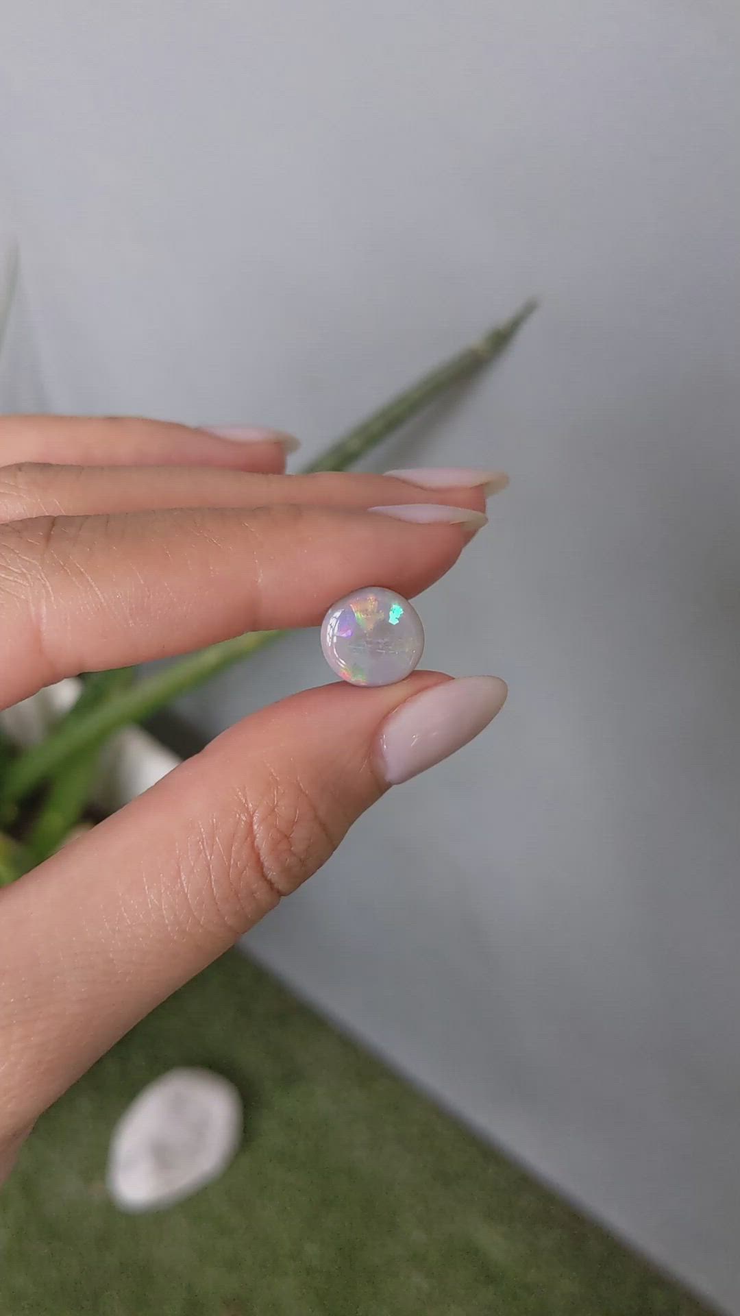 2.10 Ct. Cabochon Black Opal from Australia Size Video