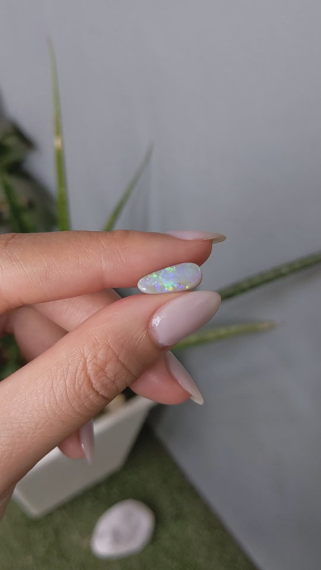 2.06 Ct. Cabochon Semi-Black Opal from Australia Size Video