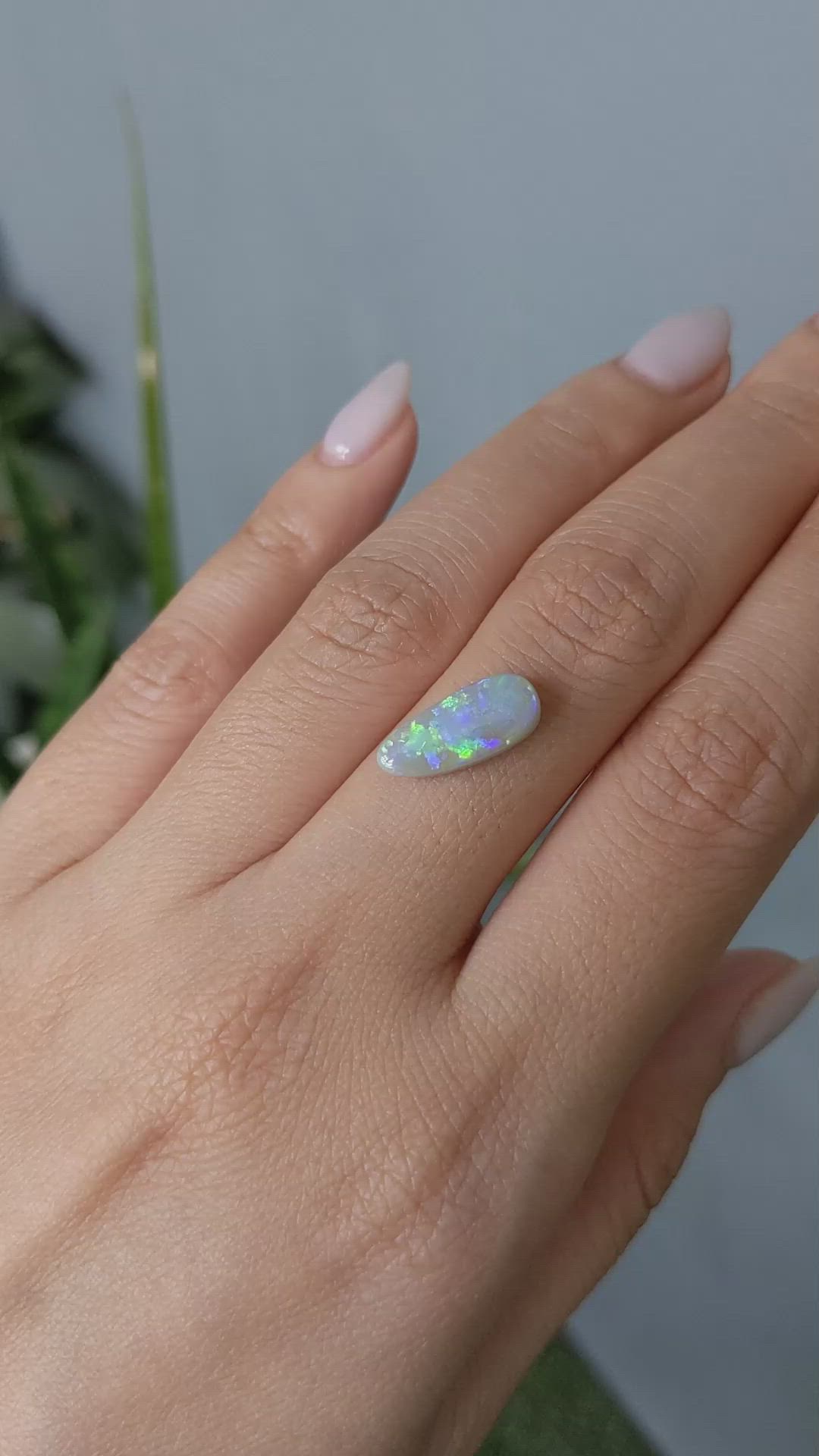 2.06 Ct. Cabochon Semi-Black Opal from Australia Size Video