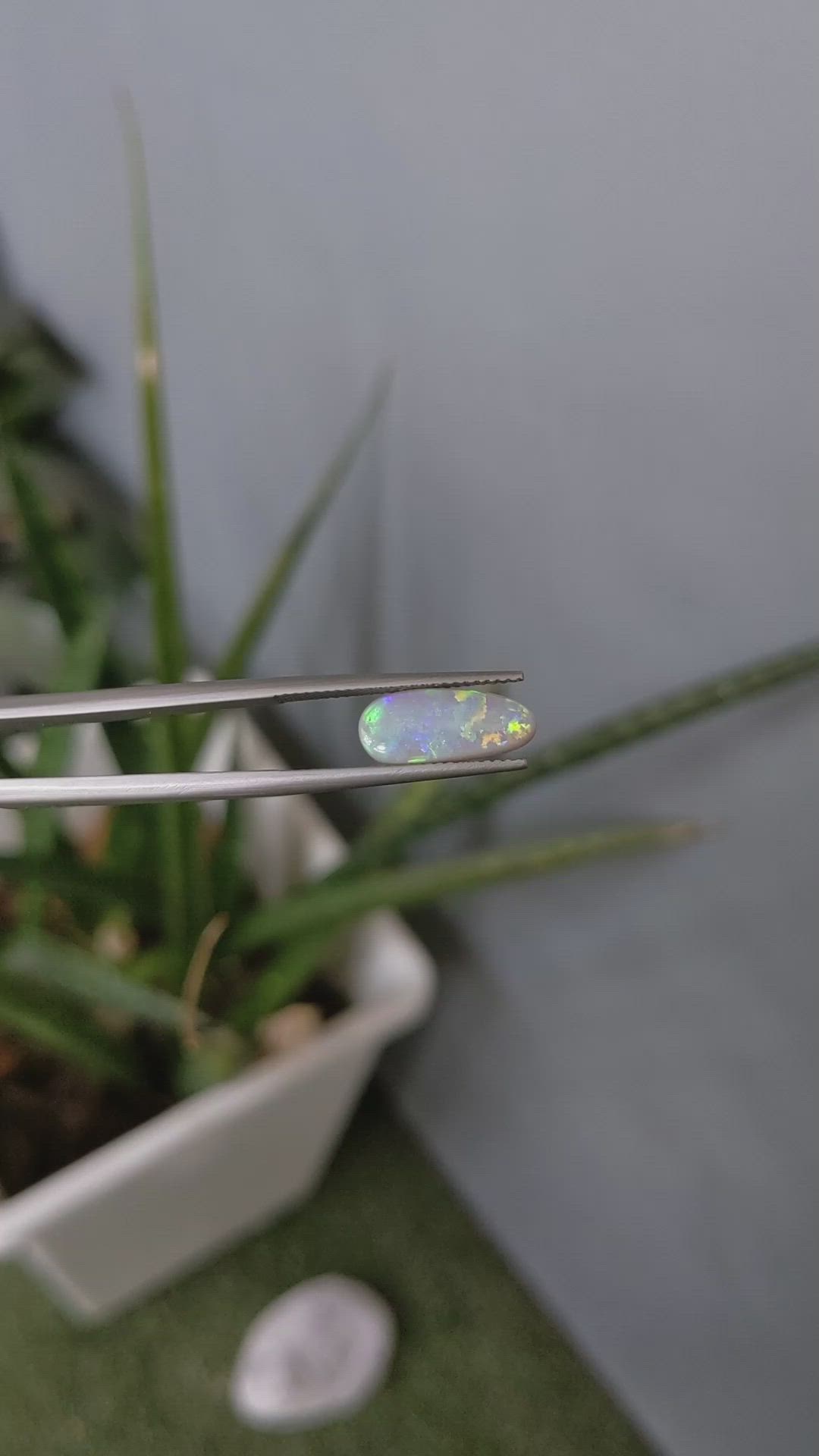 2.06 Ct. Cabochon Semi-Black Opal from Australia Size Video