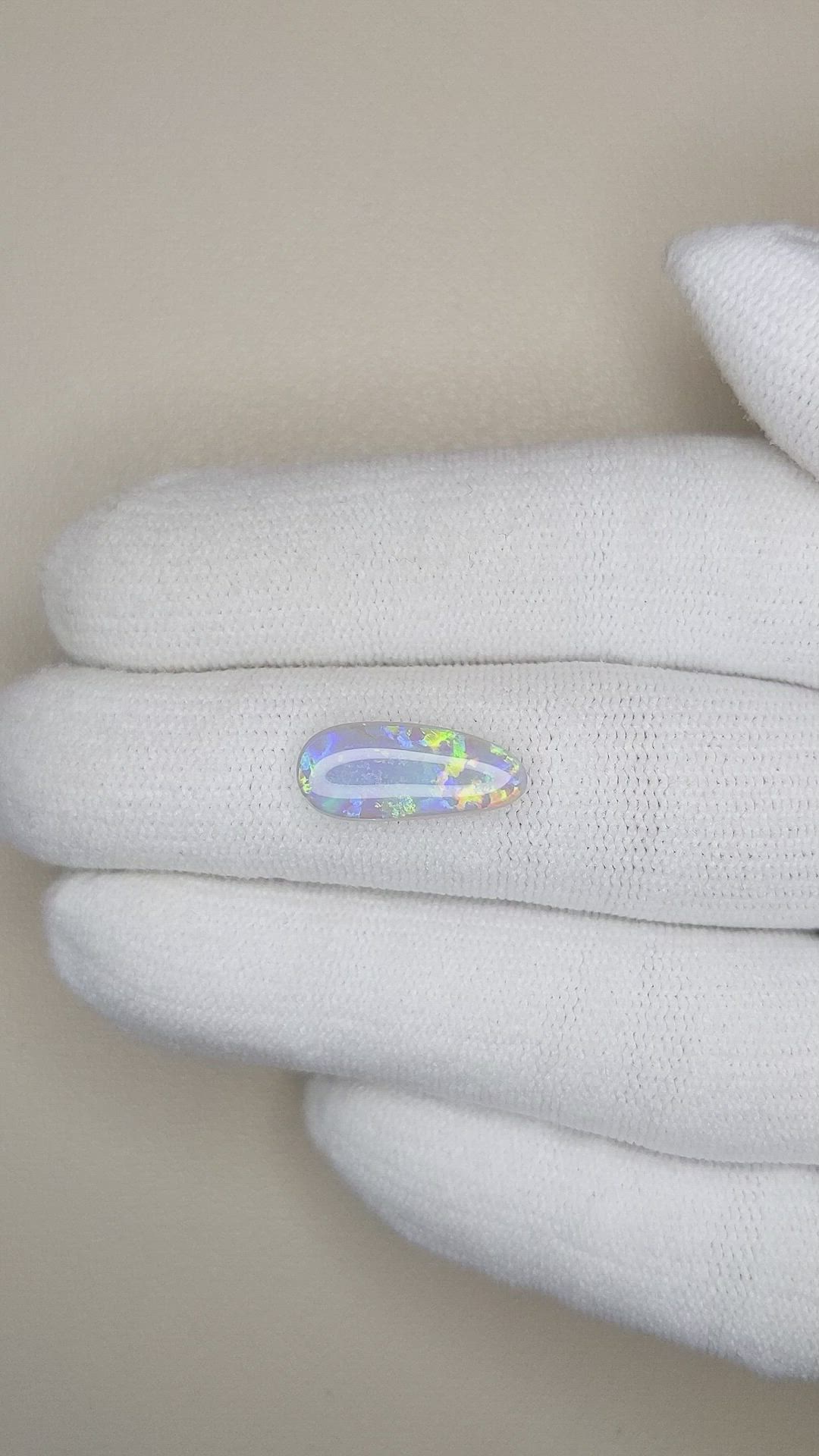 2.06 Ct. Cabochon Semi-Black Opal from Australia Size Video