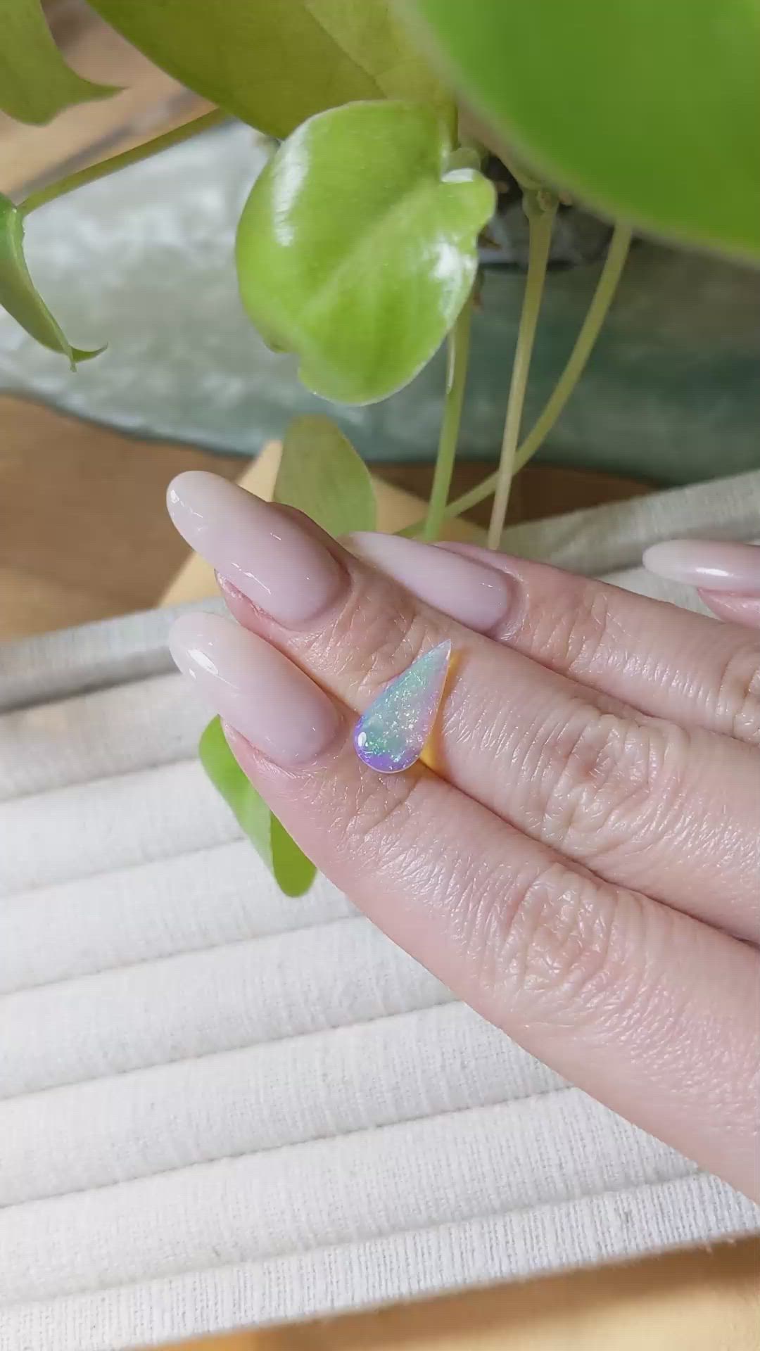 1.23 Ct. Cabochon Crystal/Jelly Opal from Australia Size Video