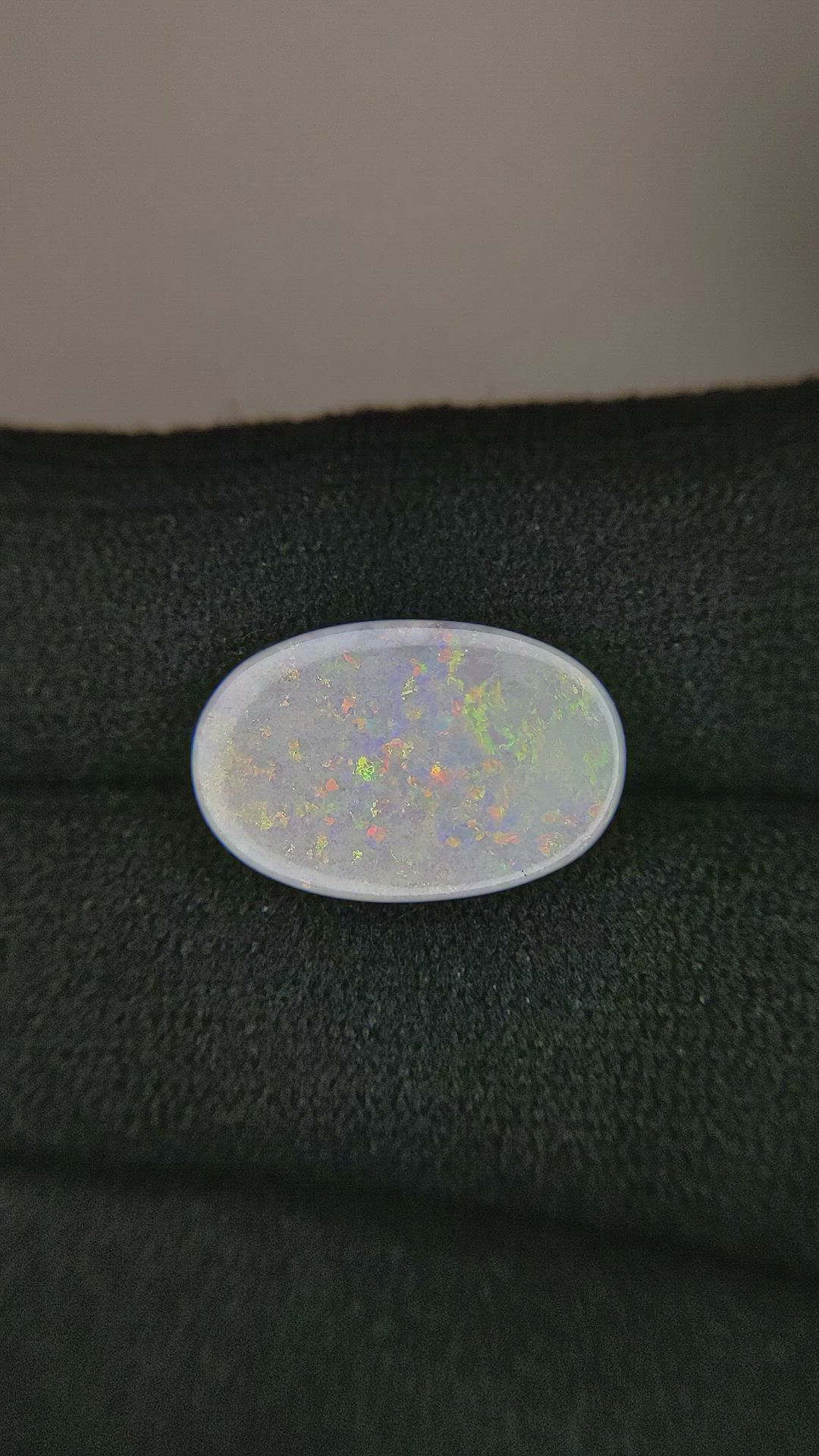 2.86 Ct. White Opal from Australia Size Video