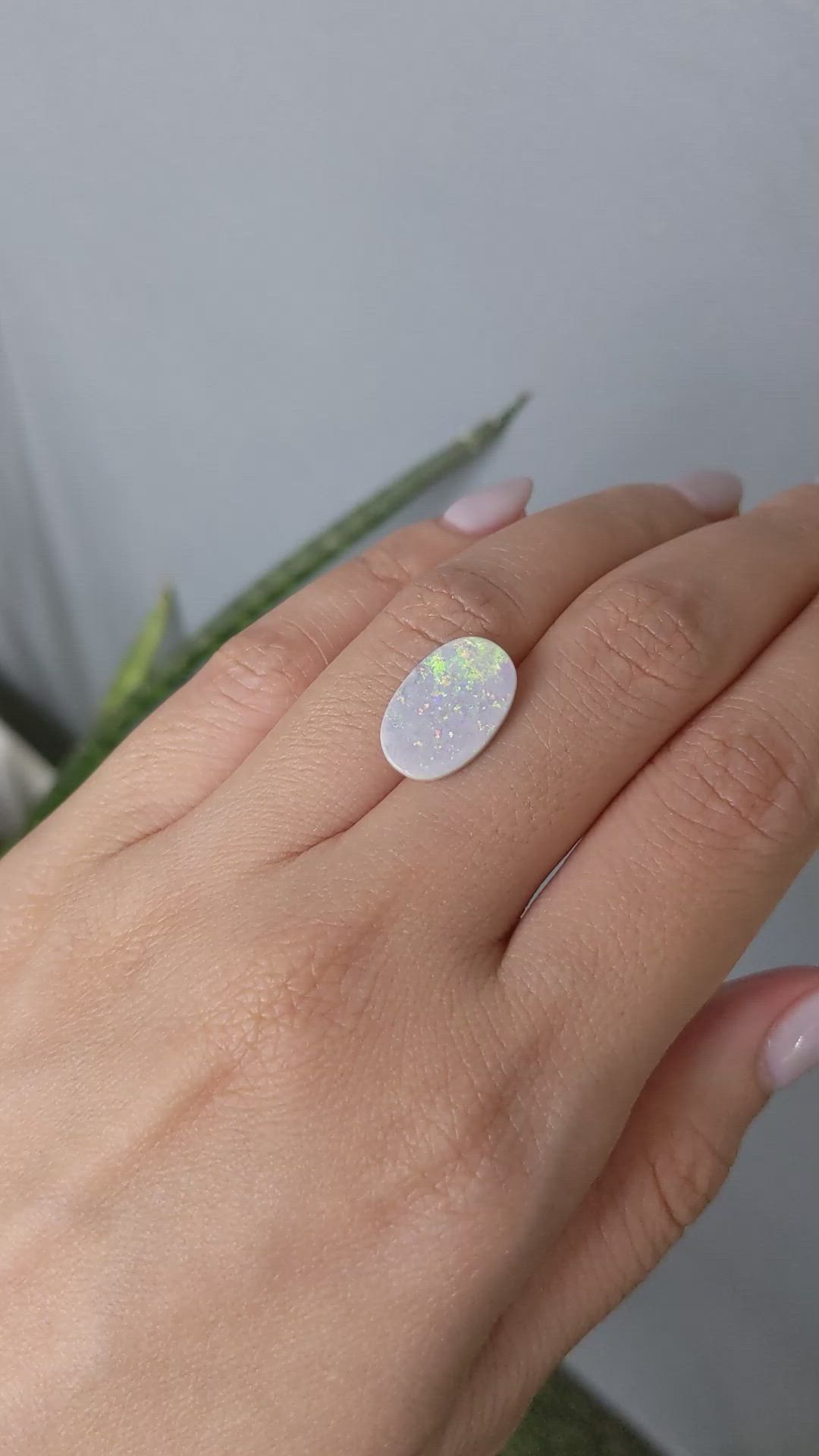 2.86 Ct. White Opal from Australia Size Video