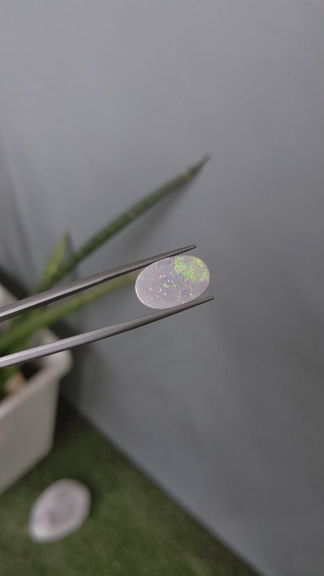 2.86 Ct. White Opal from Australia Size Video