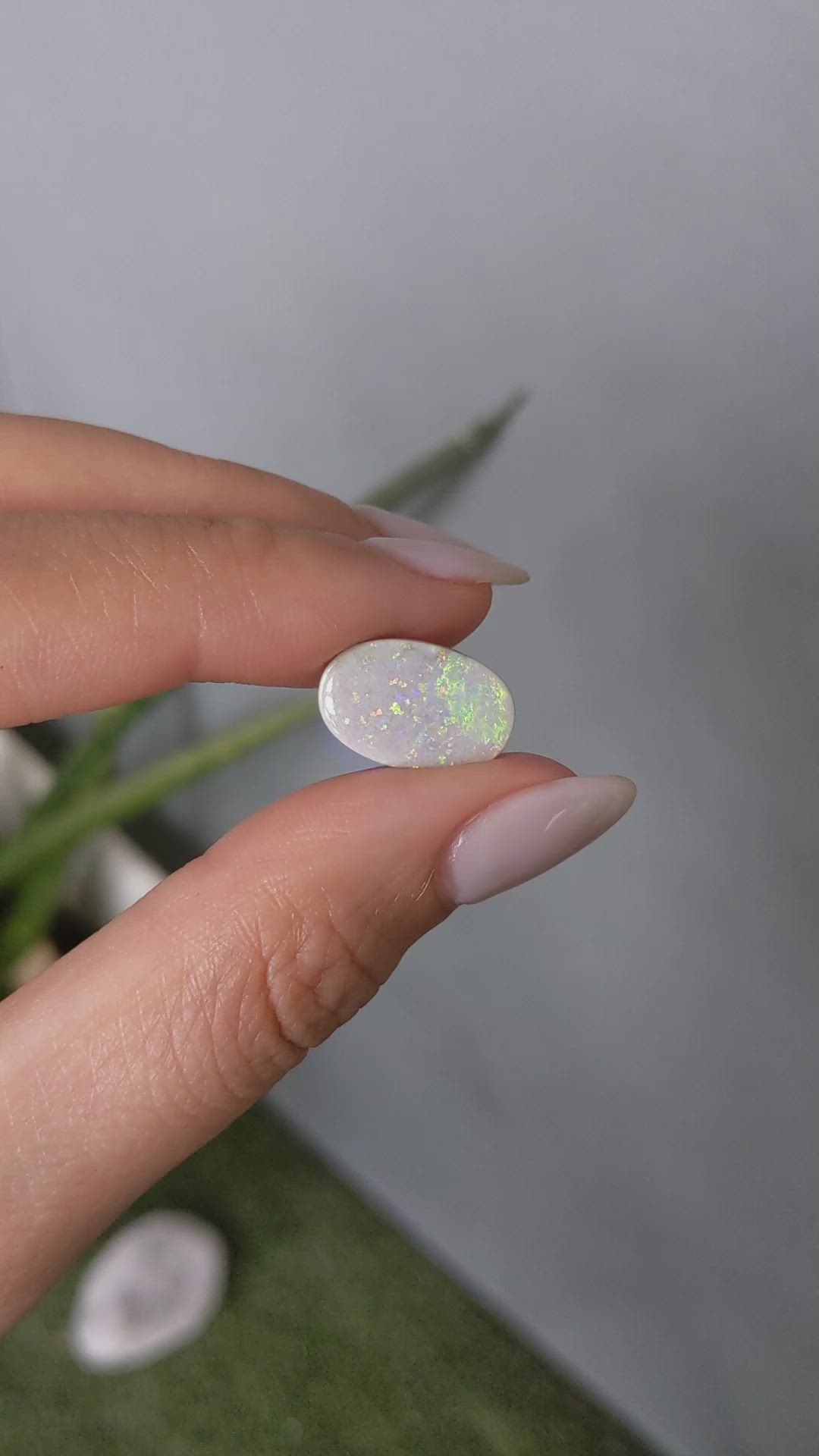 2.86 Ct. White Opal from Australia Size Video