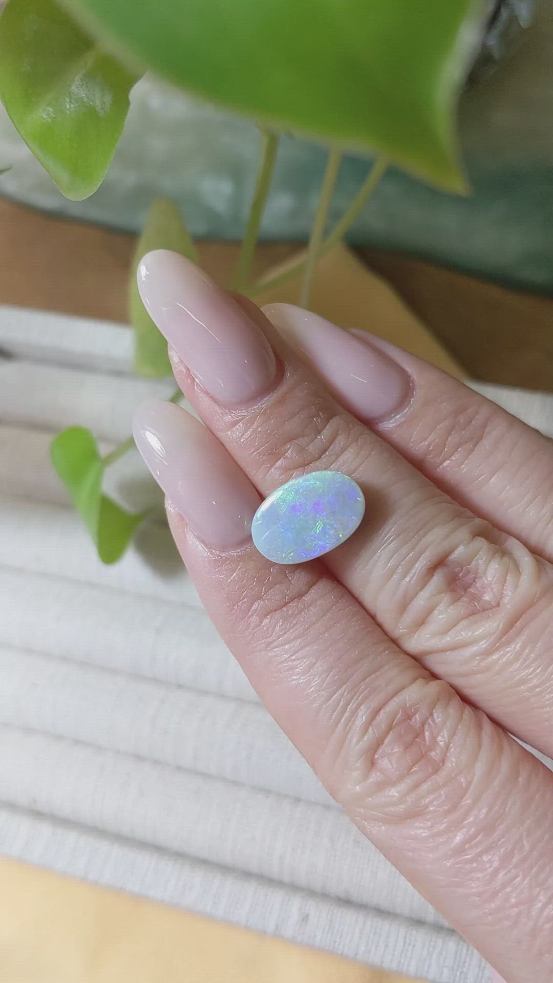 2.93 Ct. White Opal from Australia Size Video