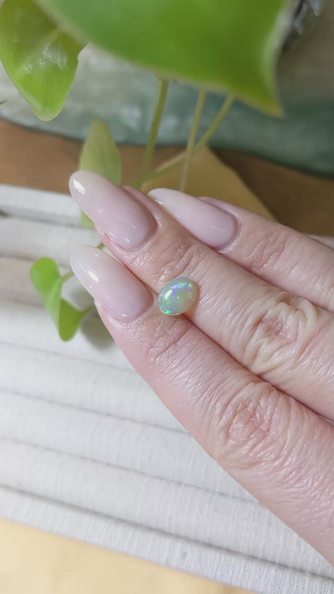 0.91 Ct. Cabochon Semi-Black Opal from Australia Size Video