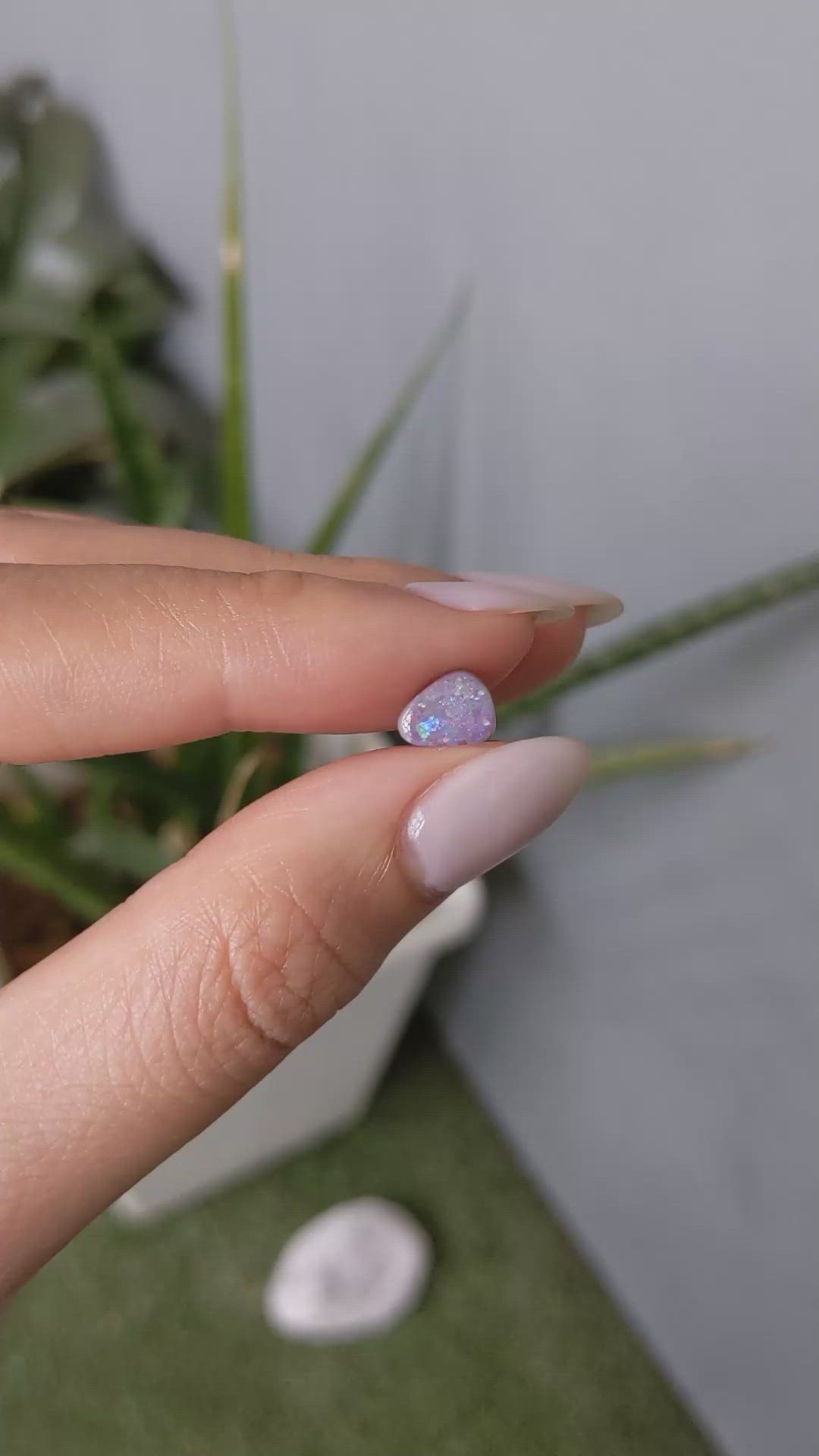 0.78 Ct. Cabochon Semi-Black Opal from Australia Size Video