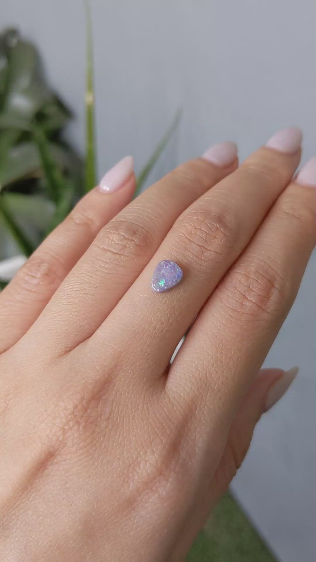 0.78 Ct. Cabochon Semi-Black Opal from Australia Size Video