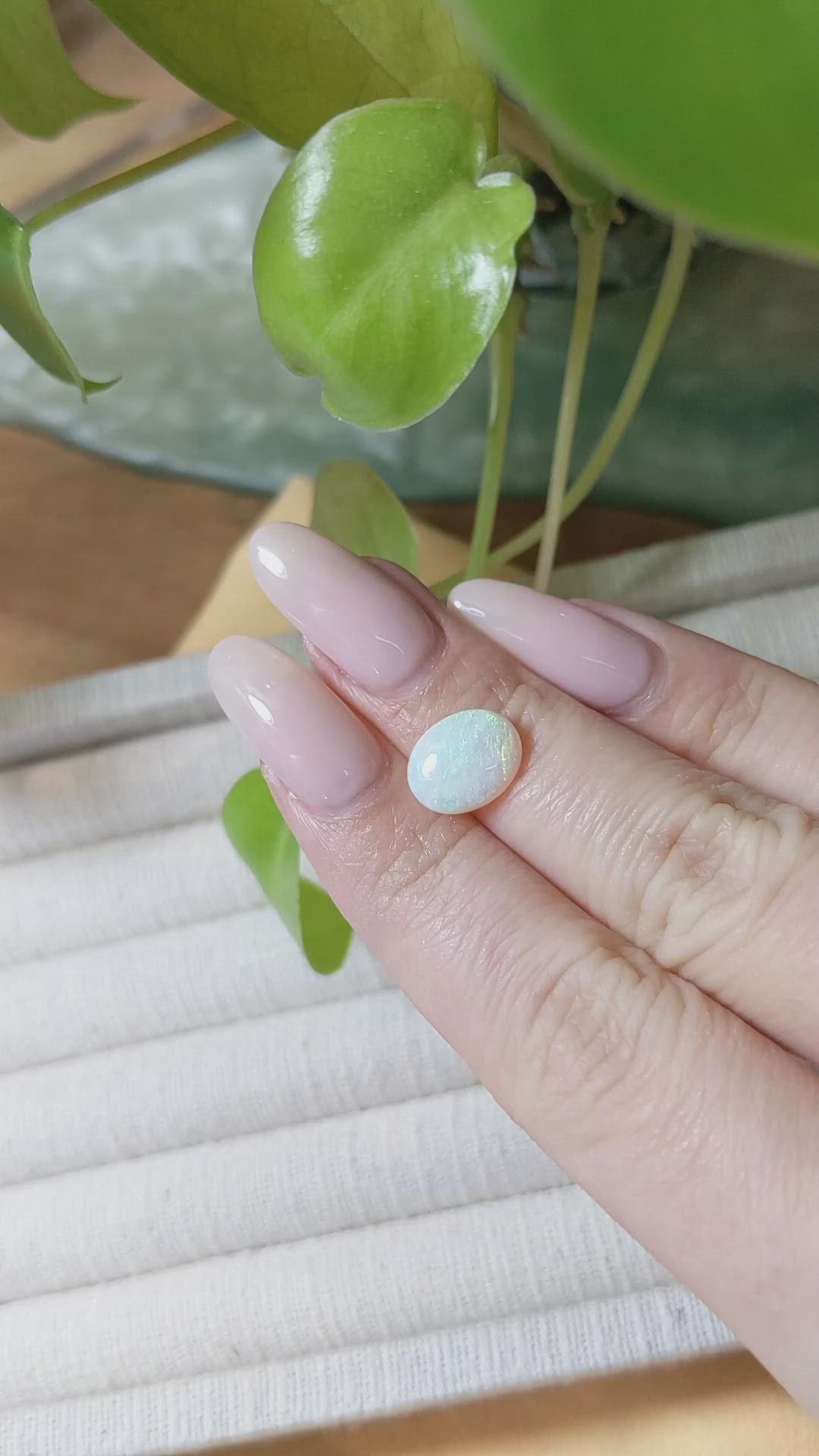 1.76 Ct. Cabochon Crystal/Jelly Opal from Australia Size Video