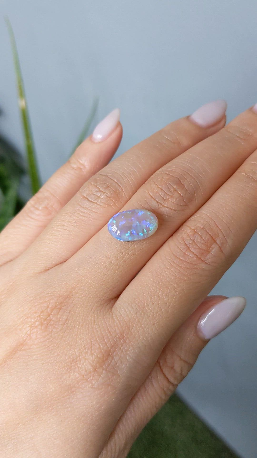 3.37 Ct. Multi Color Cabochon Crystal/Jelly Opal from Australia Size Video