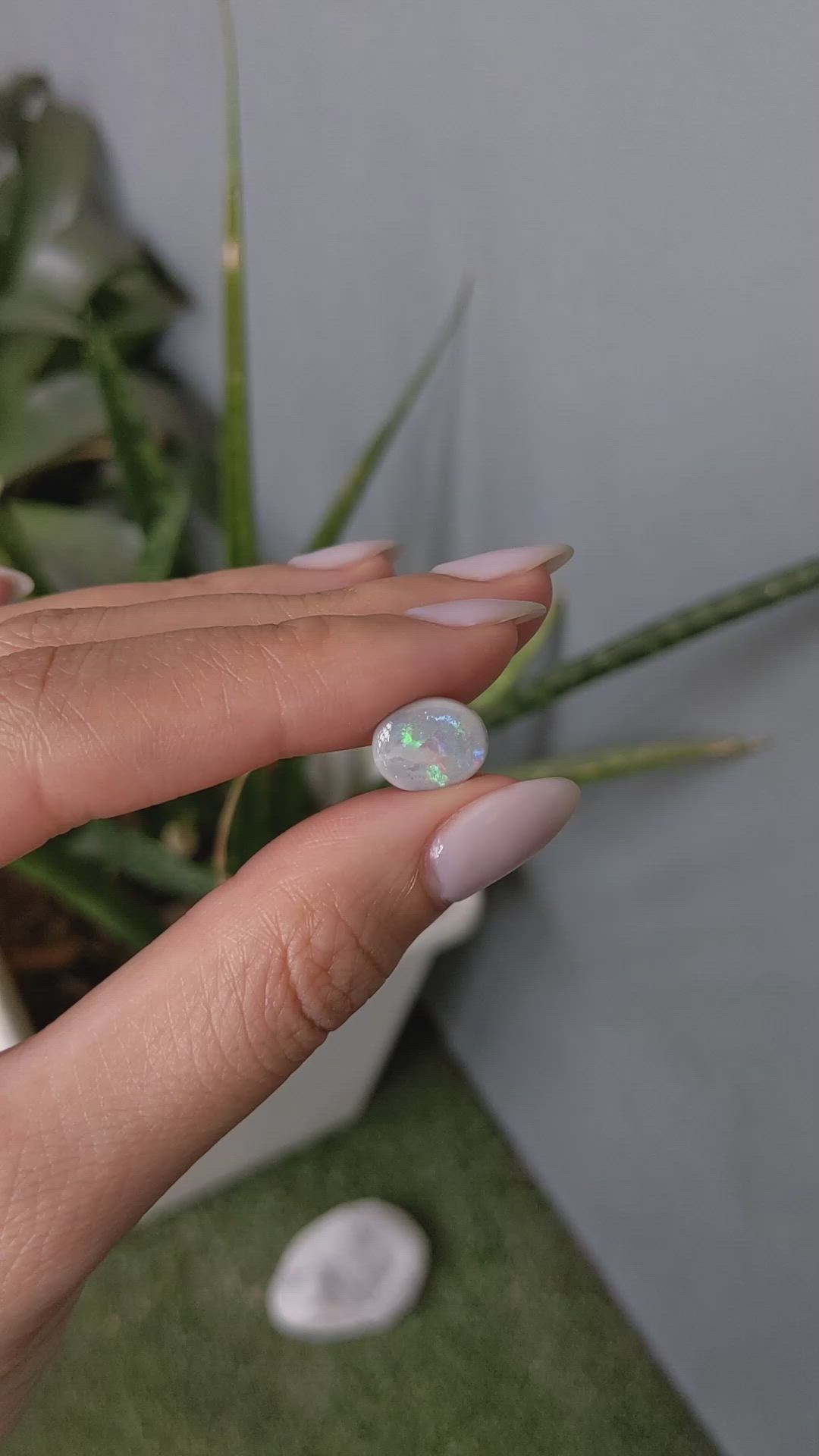 1.61 Ct. White Opal from Australia Size Video
