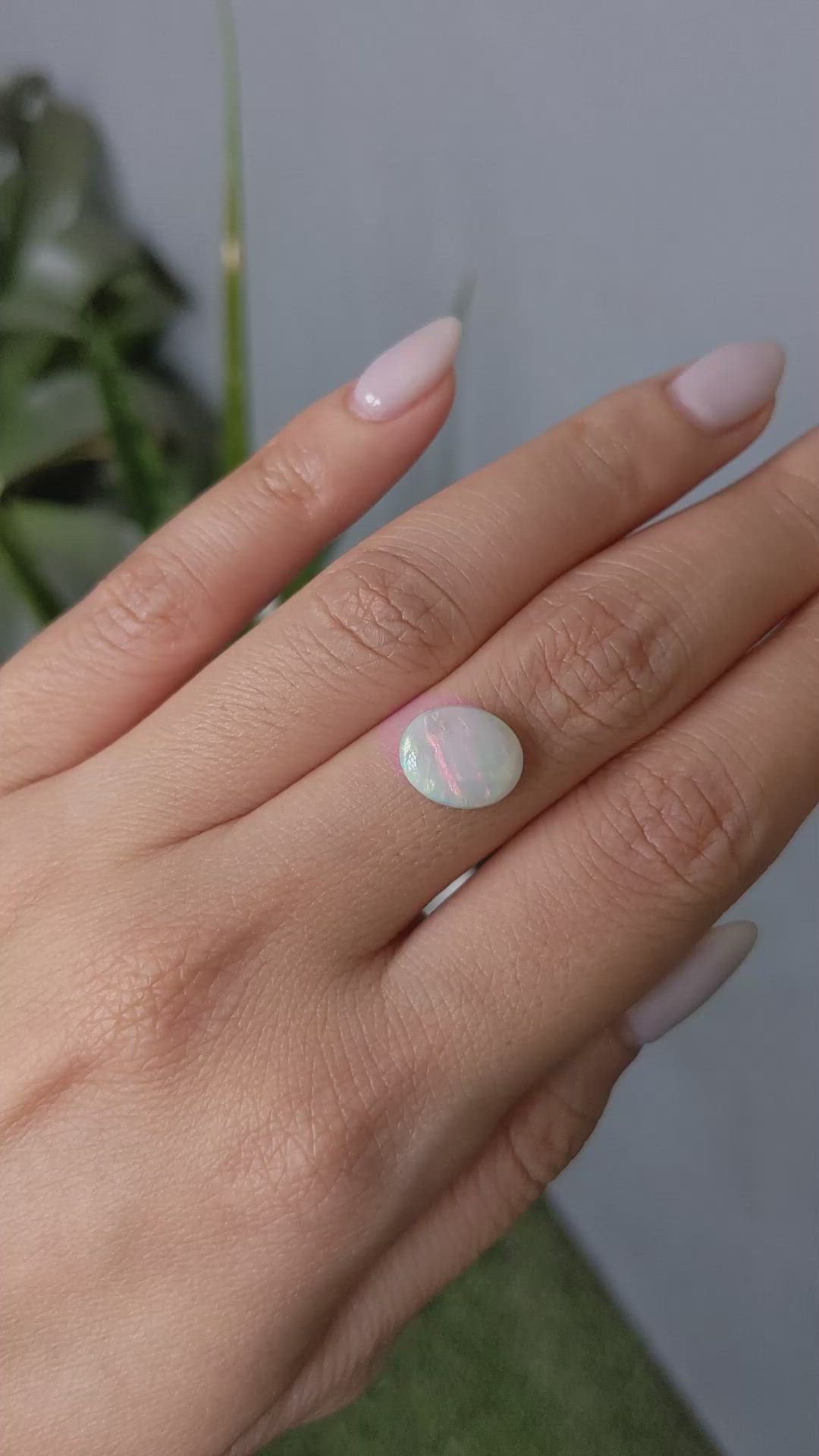 1.95 Ct. Cabochon White Opal from Australia Size Video