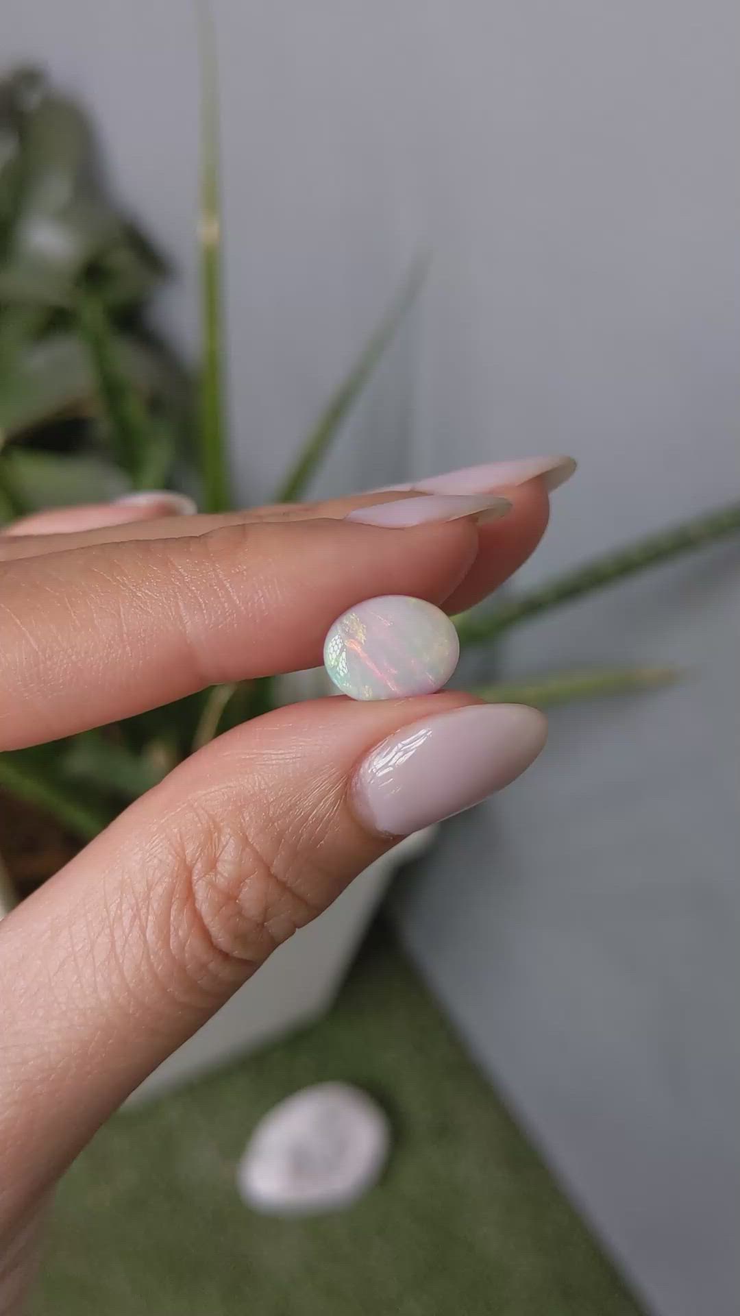 1.95 Ct. Cabochon White Opal from Australia Size Video