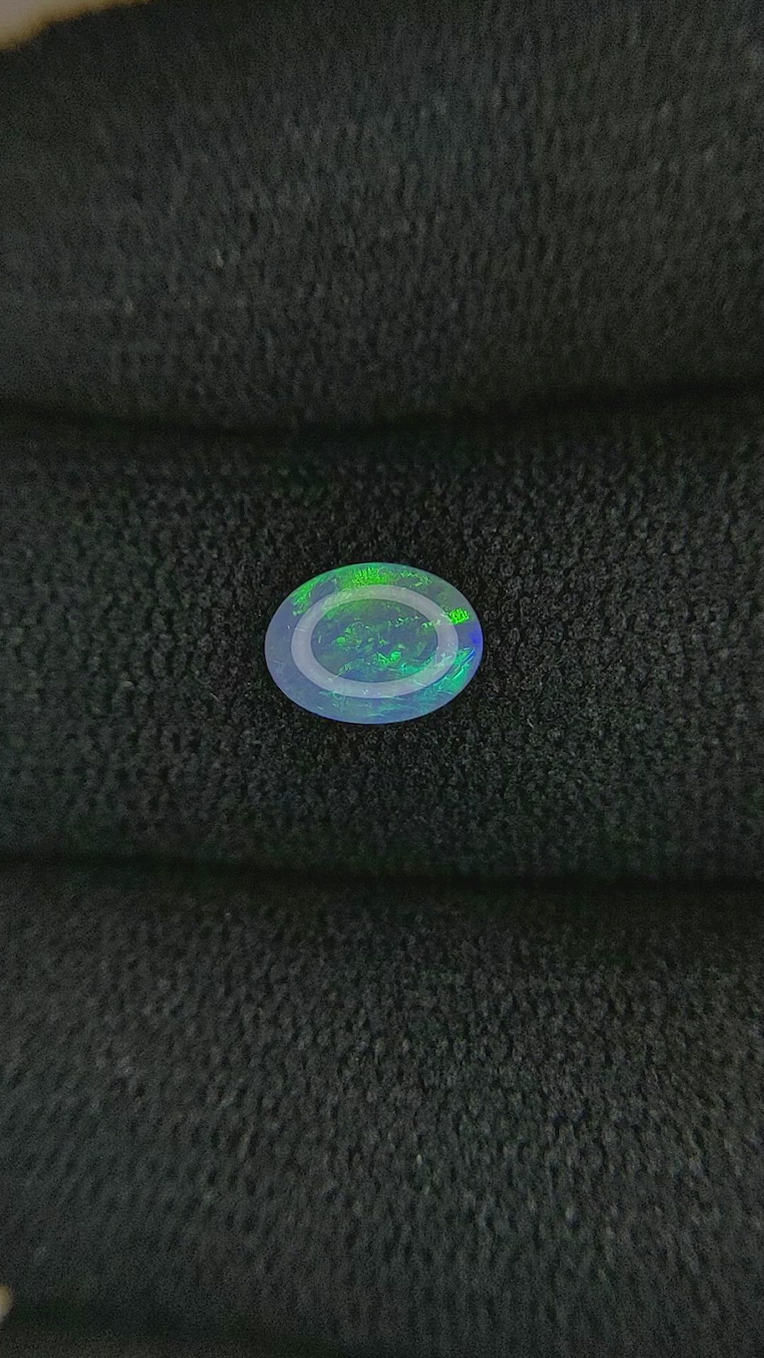 0.44 Ct. Cabochon Black Opal from Australia Size Video