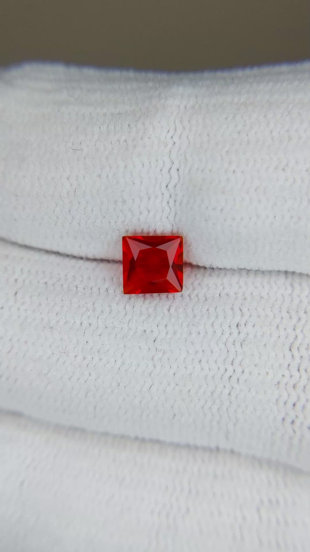 0.55 Ct. Red Fire Opal from Mexico Size Video