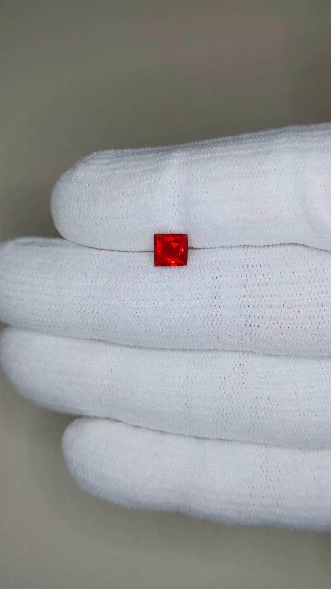 0.55 Ct. Red Fire Opal from Mexico Size Video