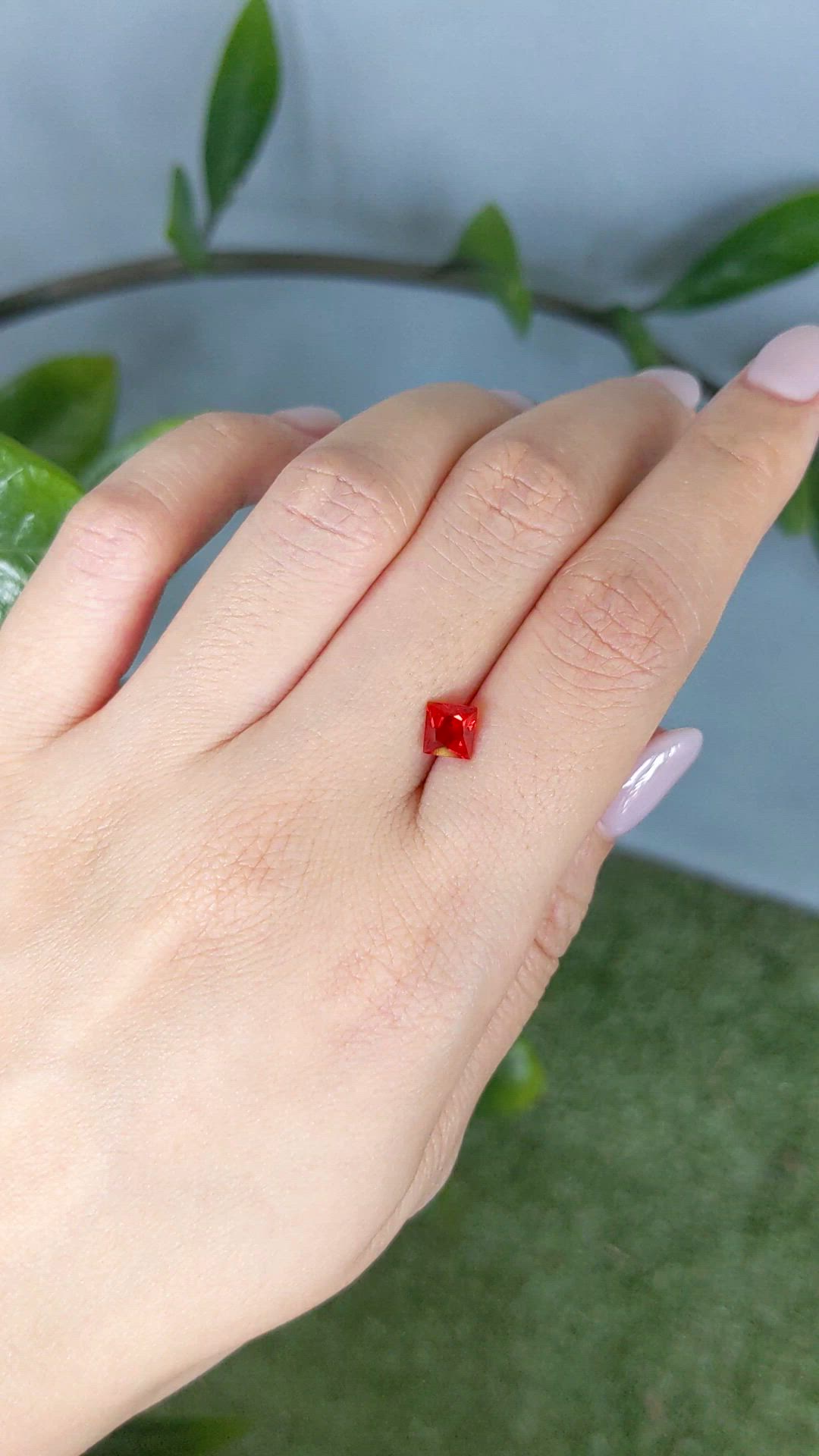 0.55 Ct. Red Fire Opal from Mexico Size Video