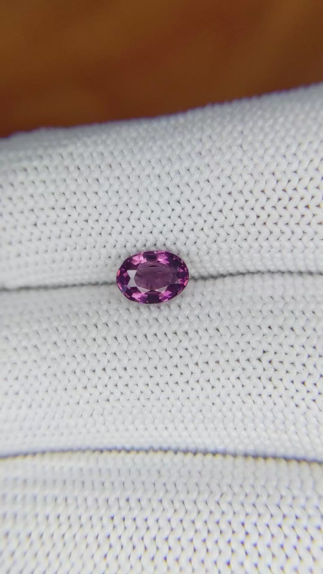 0.87 Ct. Rhodolite Garnet from Ceylon (Sri Lanka) Size Video