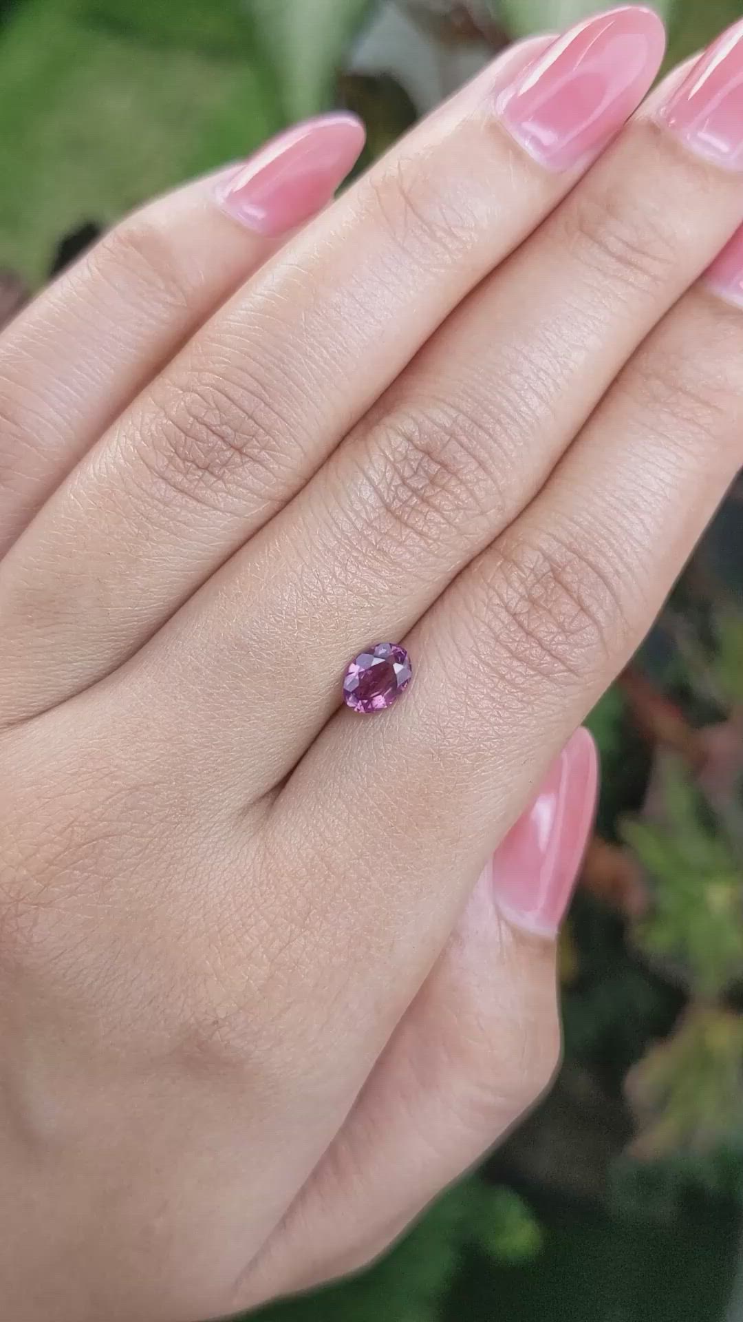 0.87 Ct. Rhodolite Garnet from Ceylon (Sri Lanka) Size Video
