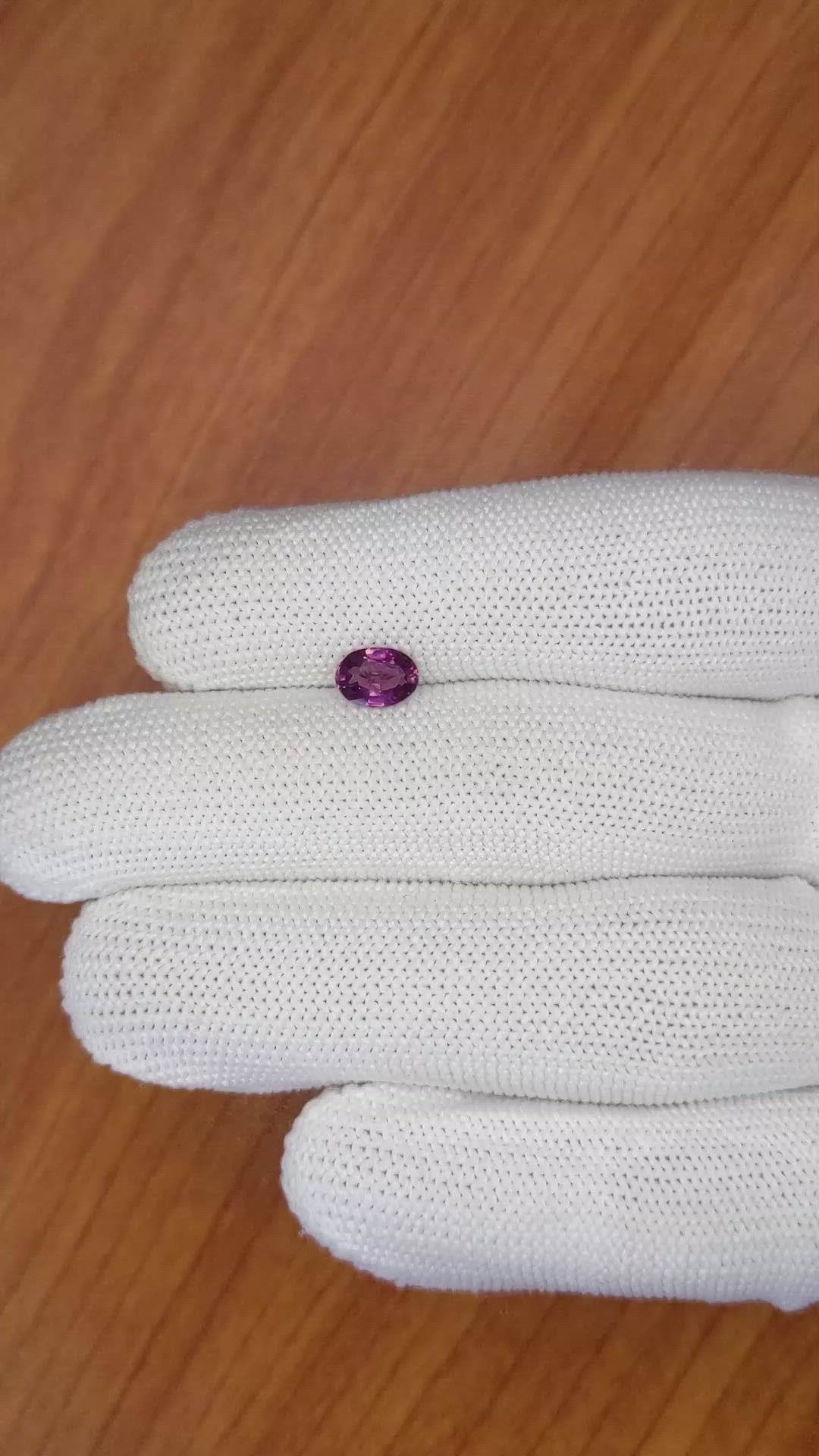 0.87 Ct. Rhodolite Garnet from Ceylon (Sri Lanka) Size Video