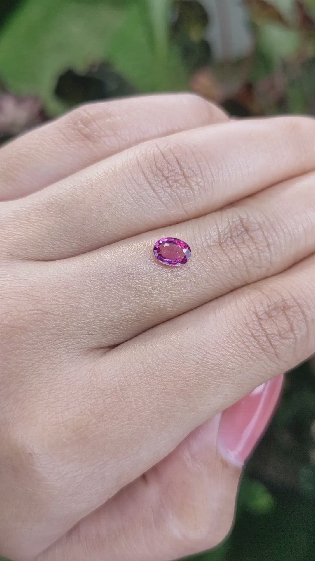 0.63 Ct. Rhodolite Garnet from Ceylon (Sri Lanka) Size Video