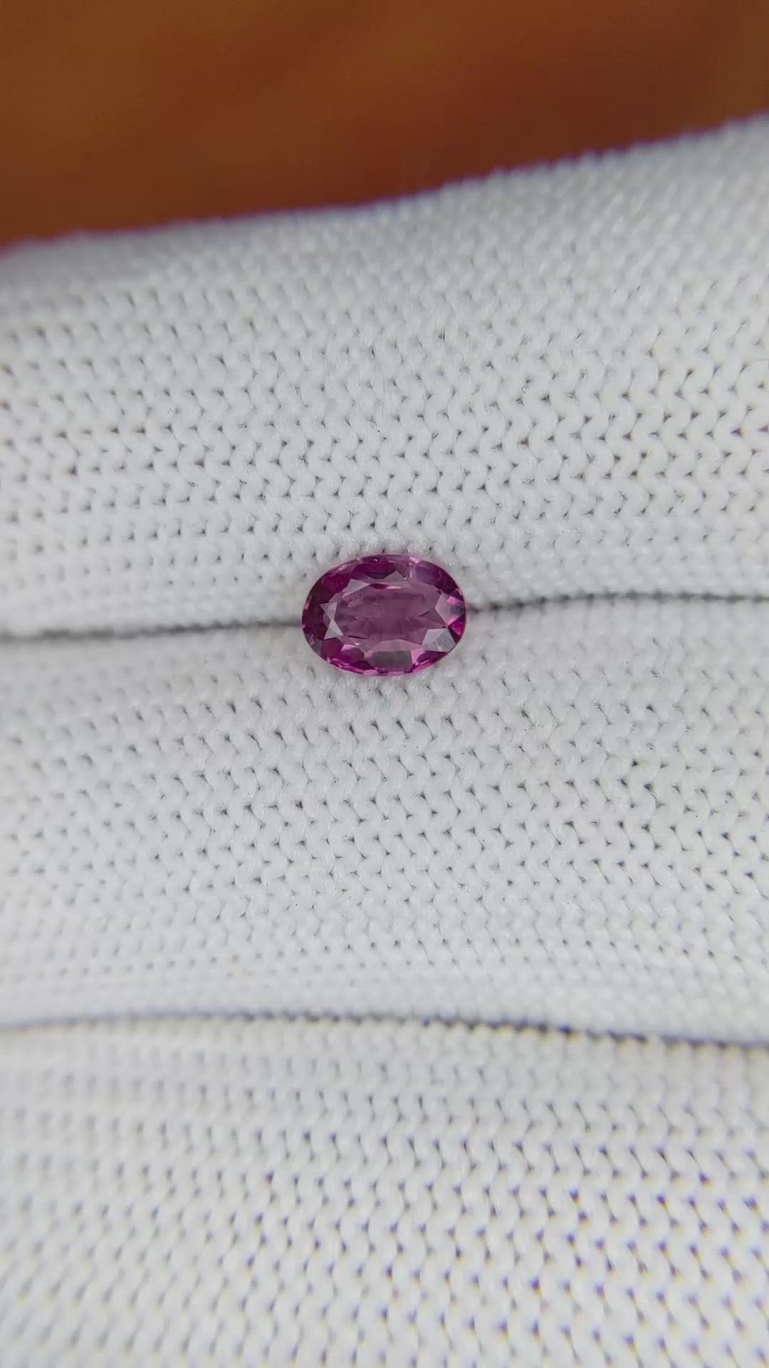 0.63 Ct. Rhodolite Garnet from Ceylon (Sri Lanka) Size Video