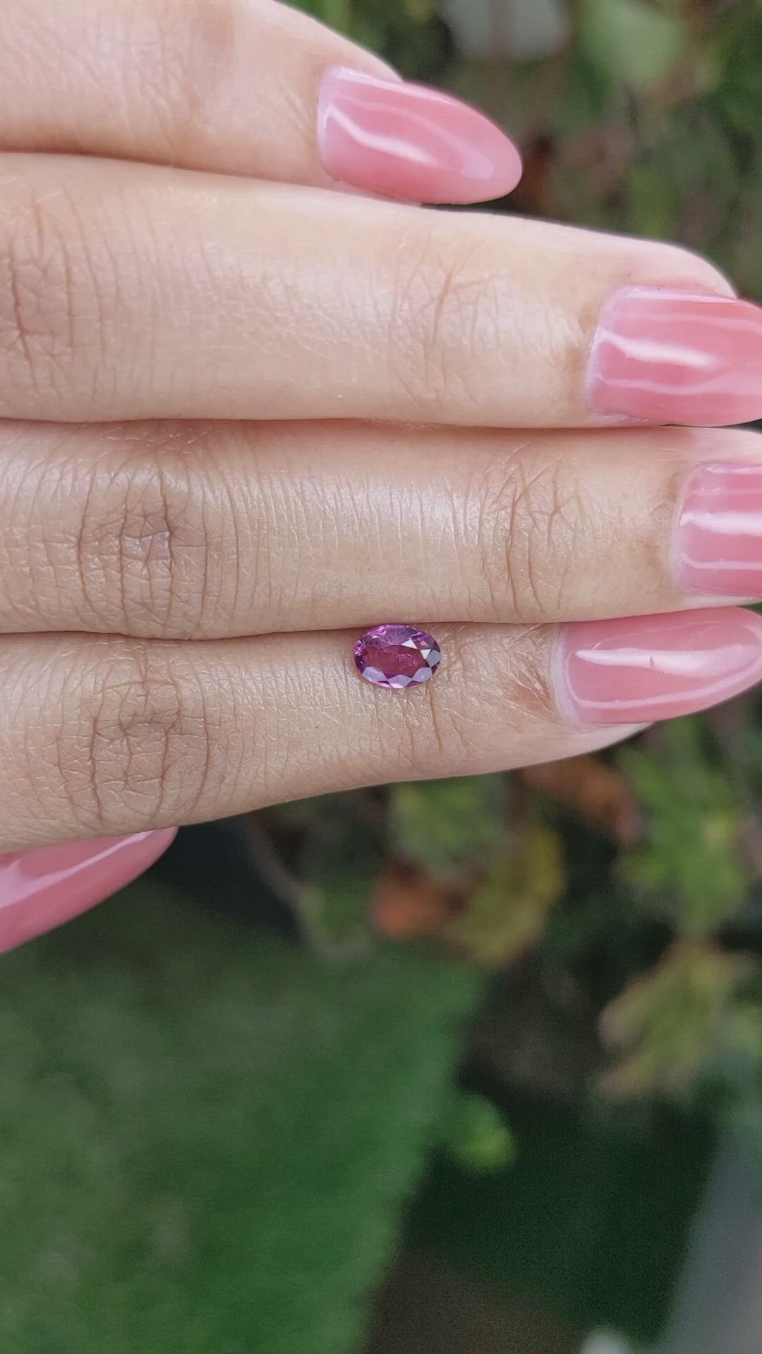 0.63 Ct. Rhodolite Garnet from Ceylon (Sri Lanka) Size Video