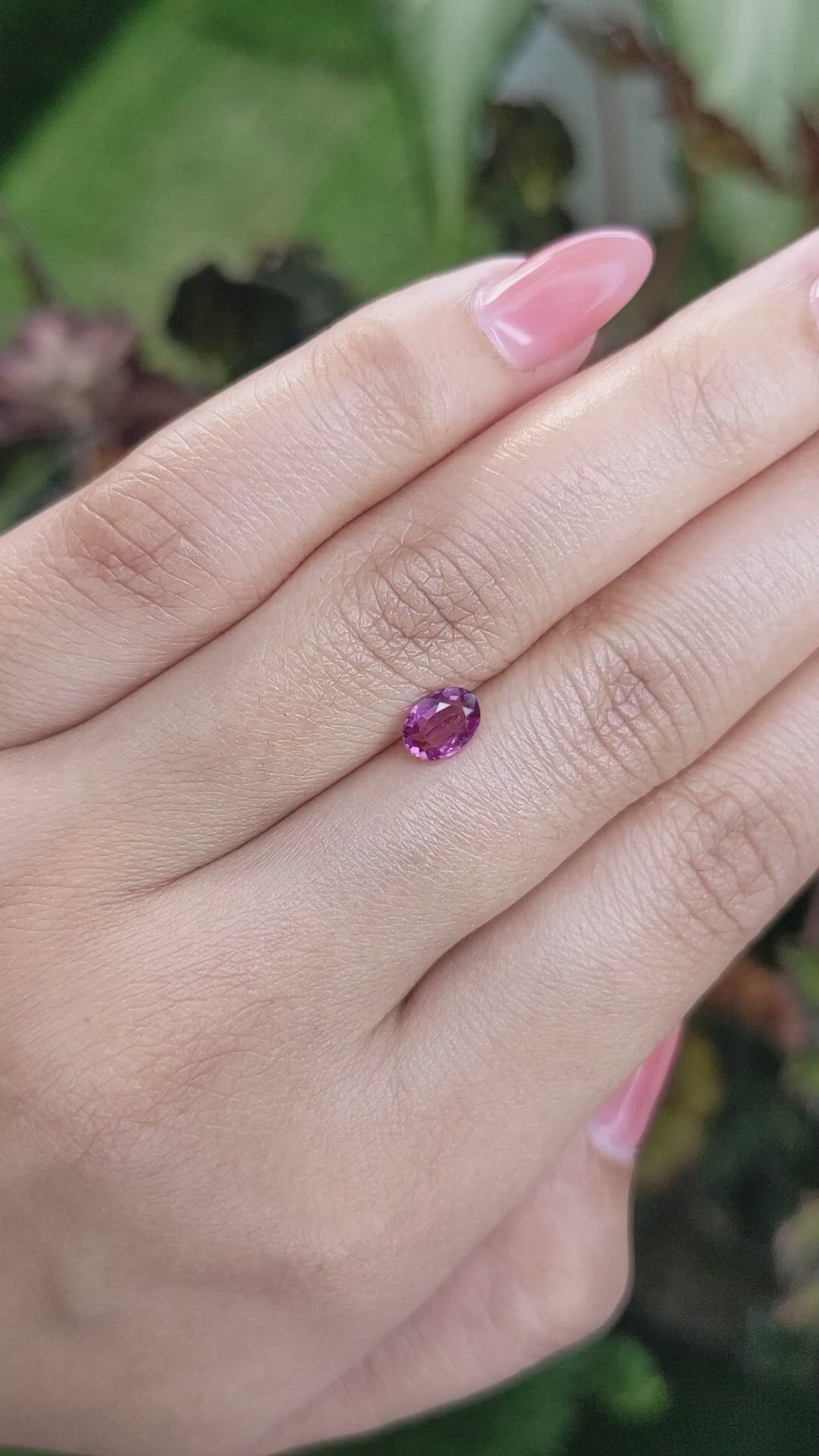 0.63 Ct. Rhodolite Garnet from Ceylon (Sri Lanka) Size Video