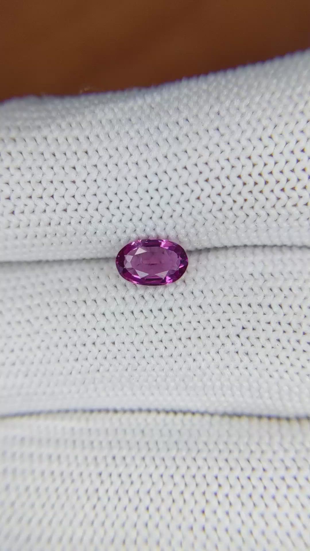 0.70 Ct. Rhodolite Garnet from Ceylon (Sri Lanka) Size Video