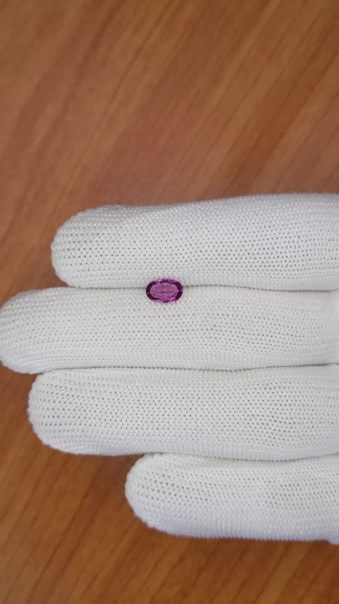 0.70 Ct. Rhodolite Garnet from Ceylon (Sri Lanka) Size Video