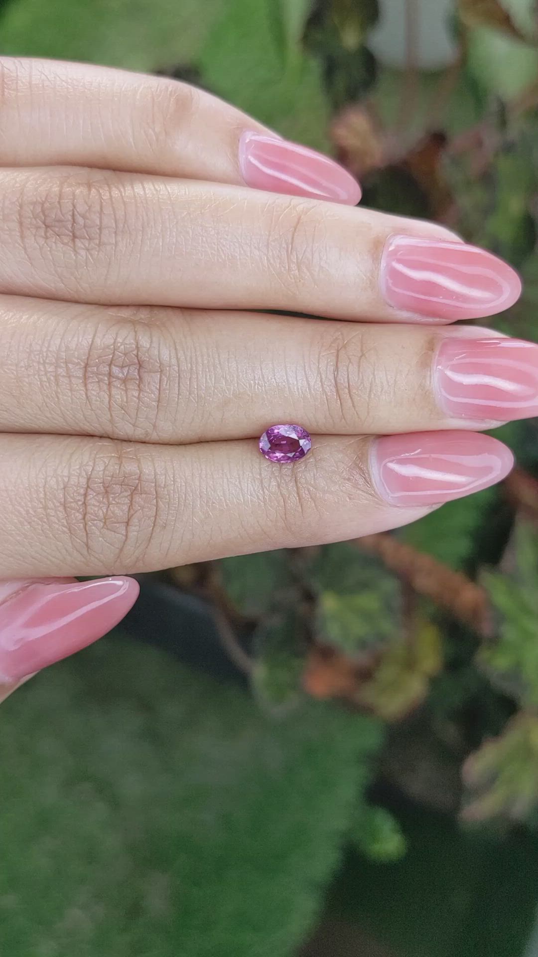 0.70 Ct. Rhodolite Garnet from Ceylon (Sri Lanka) Size Video